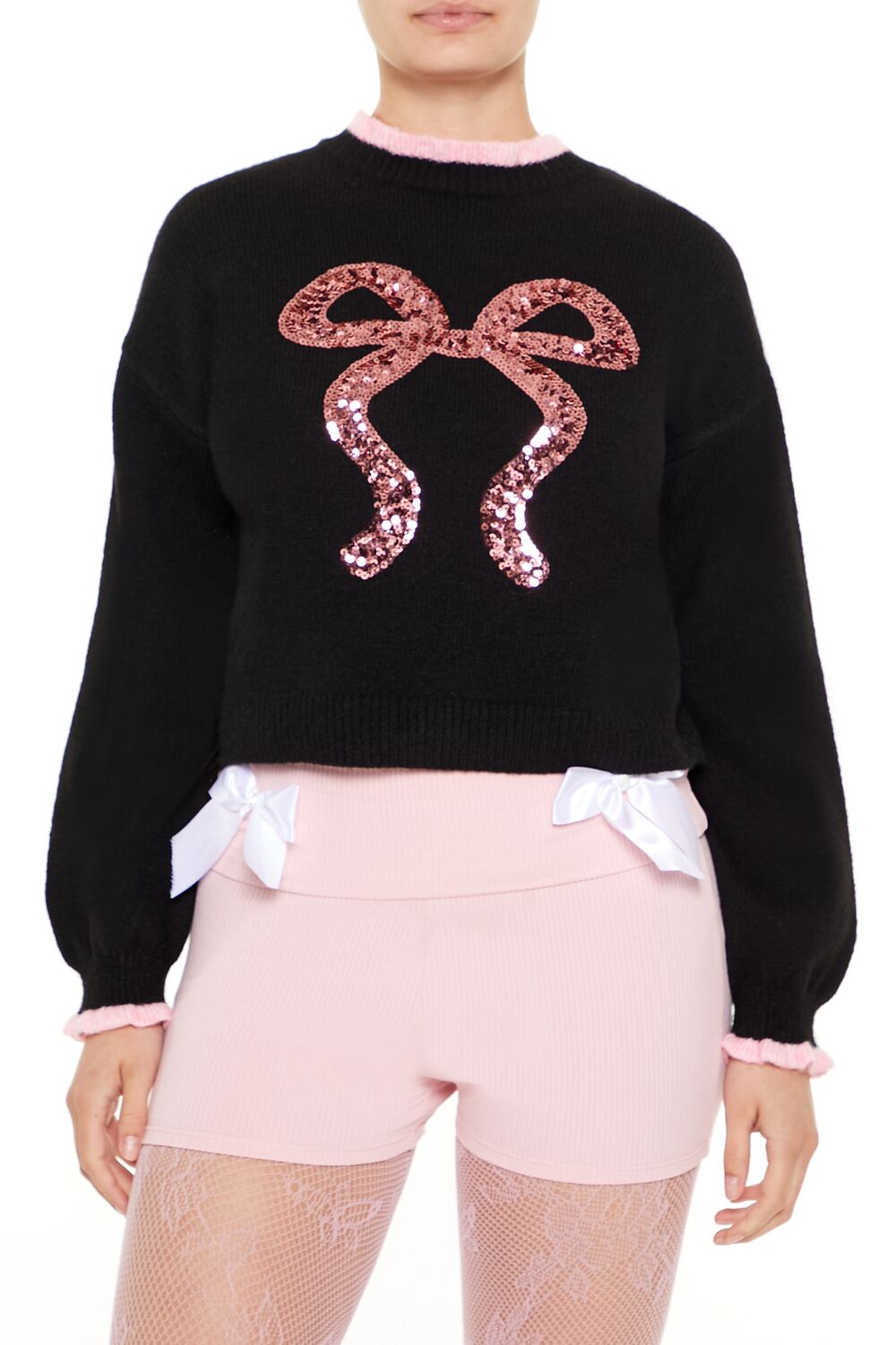 Suéter con cuello alto con lentejuelas