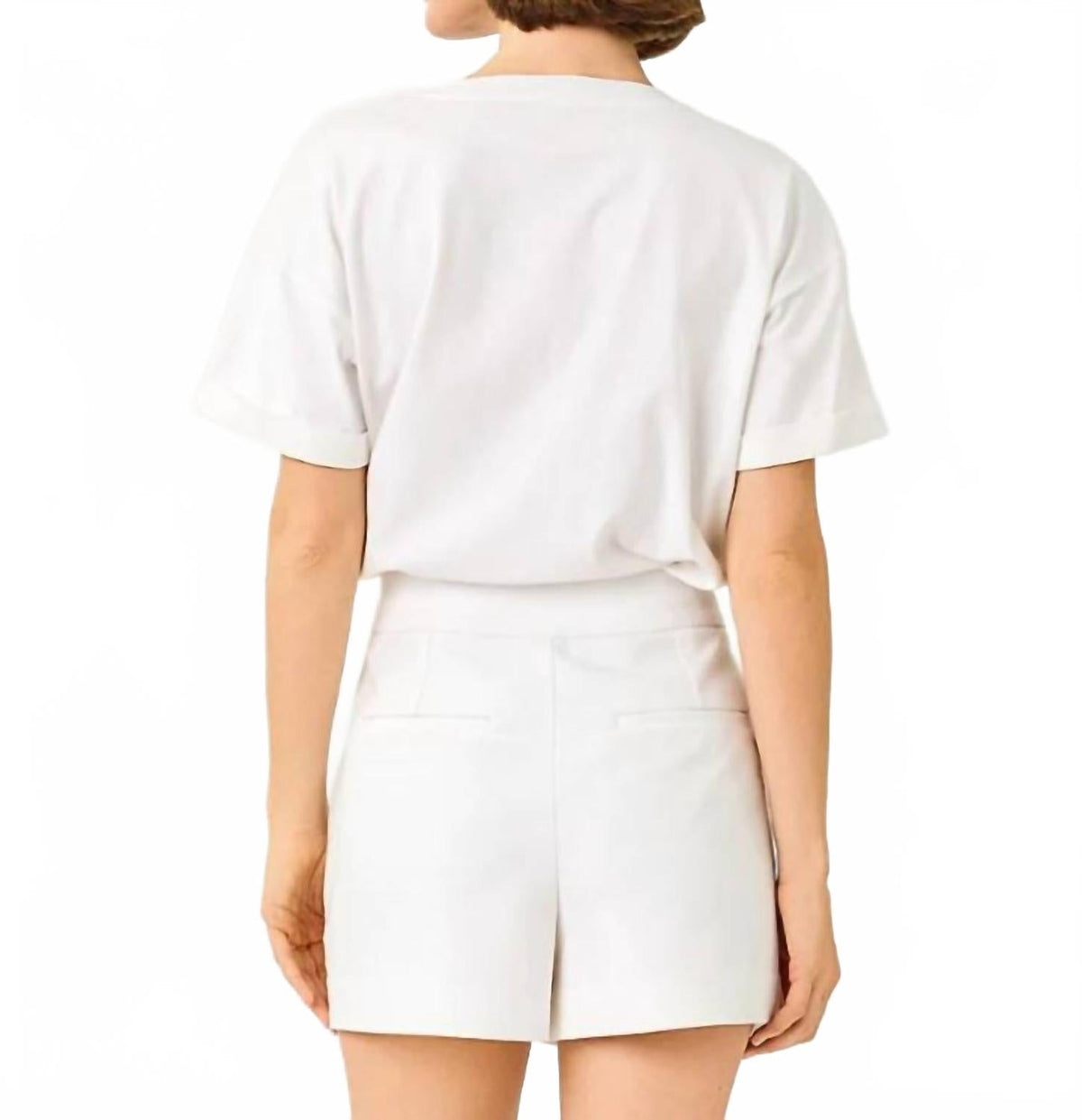 Top color blanco y naranja