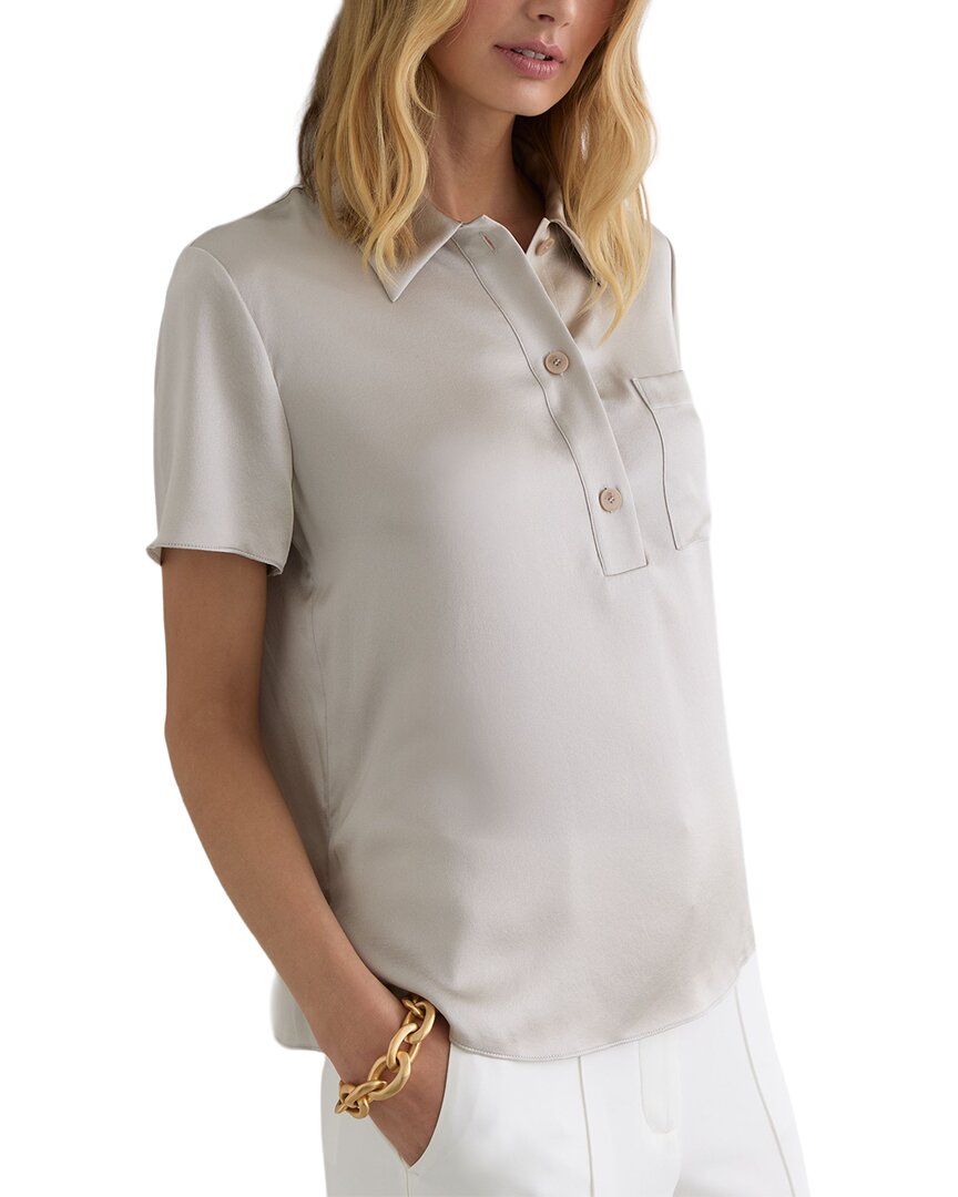 Camisa de seda de manga corta