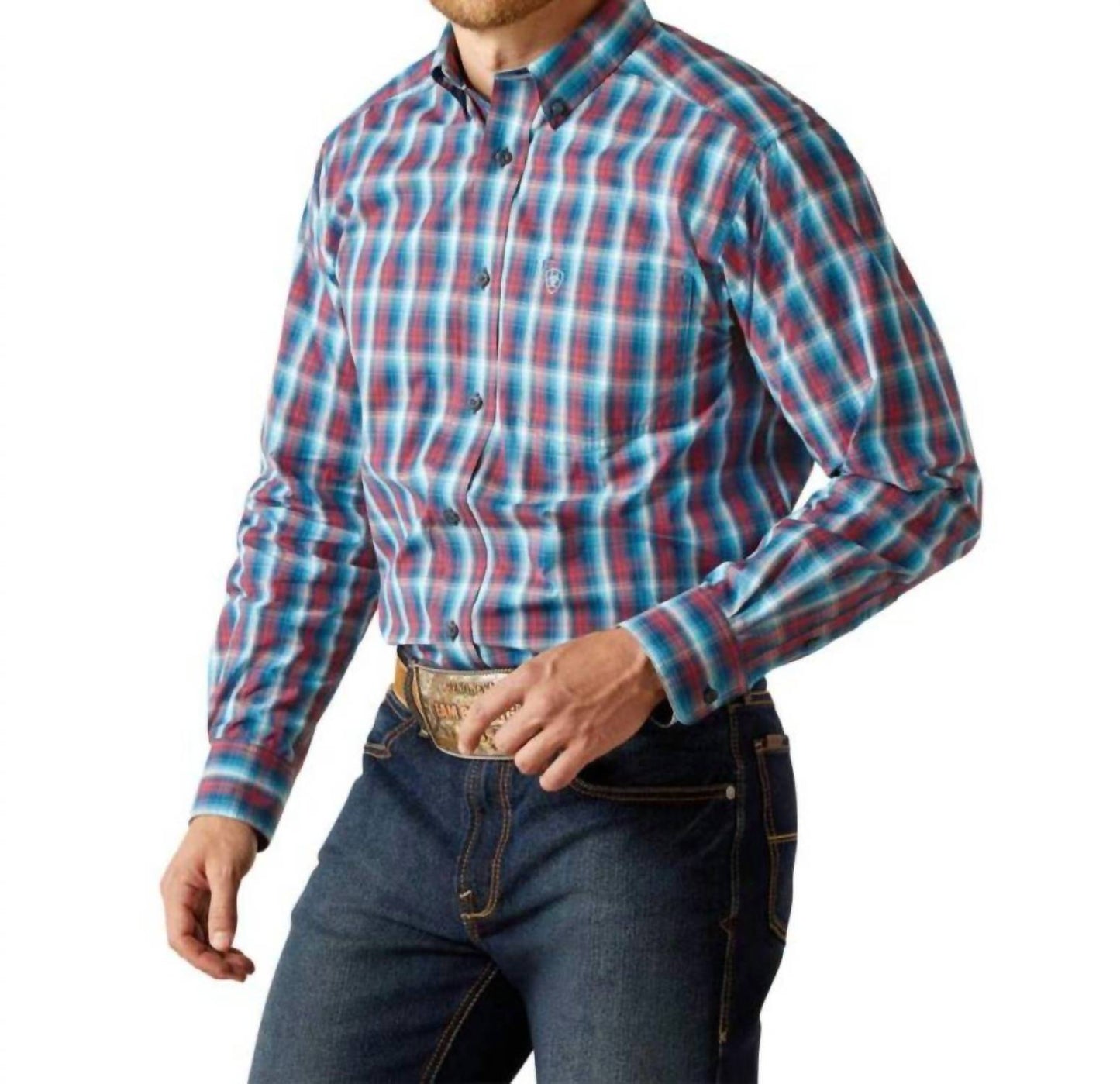 Camisa a cuadros color azul marino