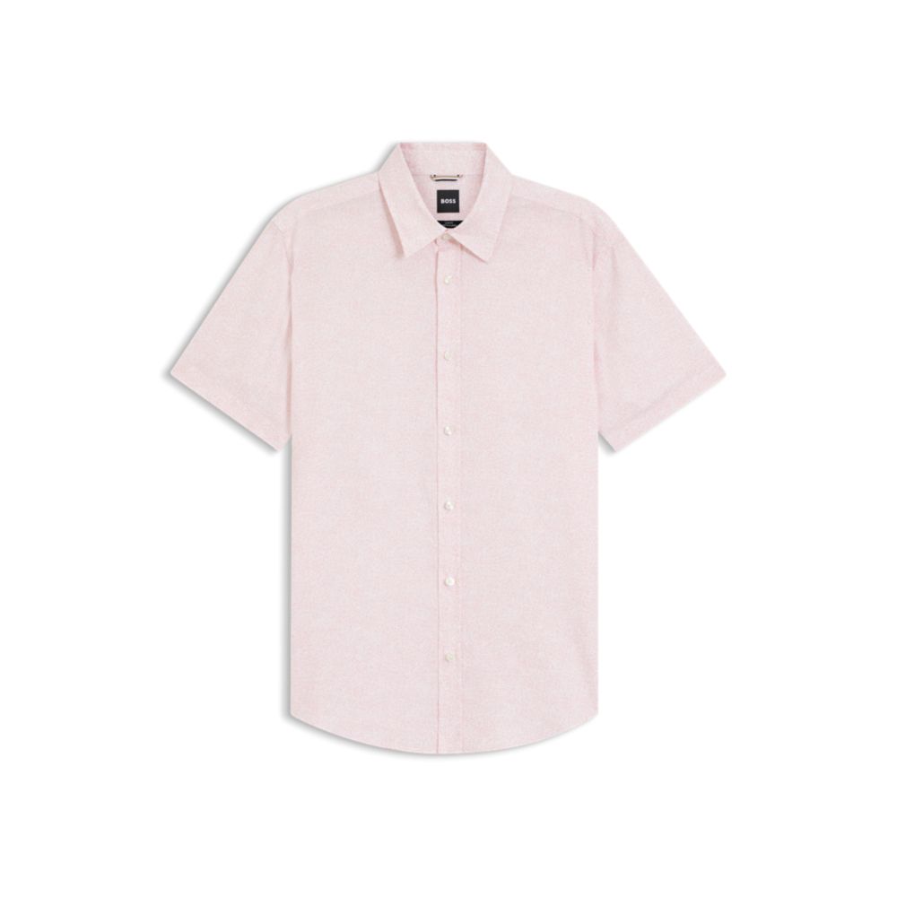 Camisa de lino de corte ajustado con estampado floral