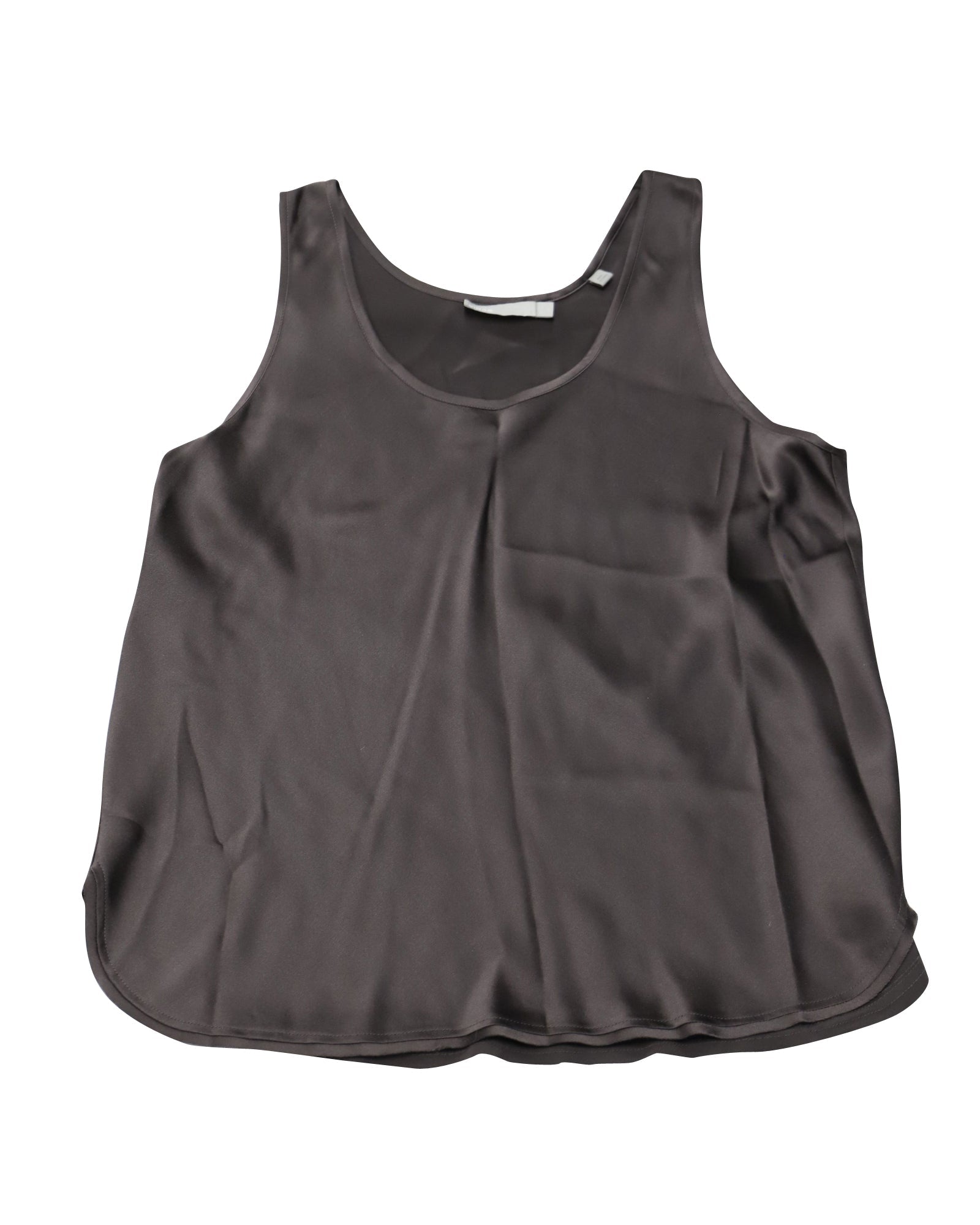 Camiseta sin mangas de seda color gris