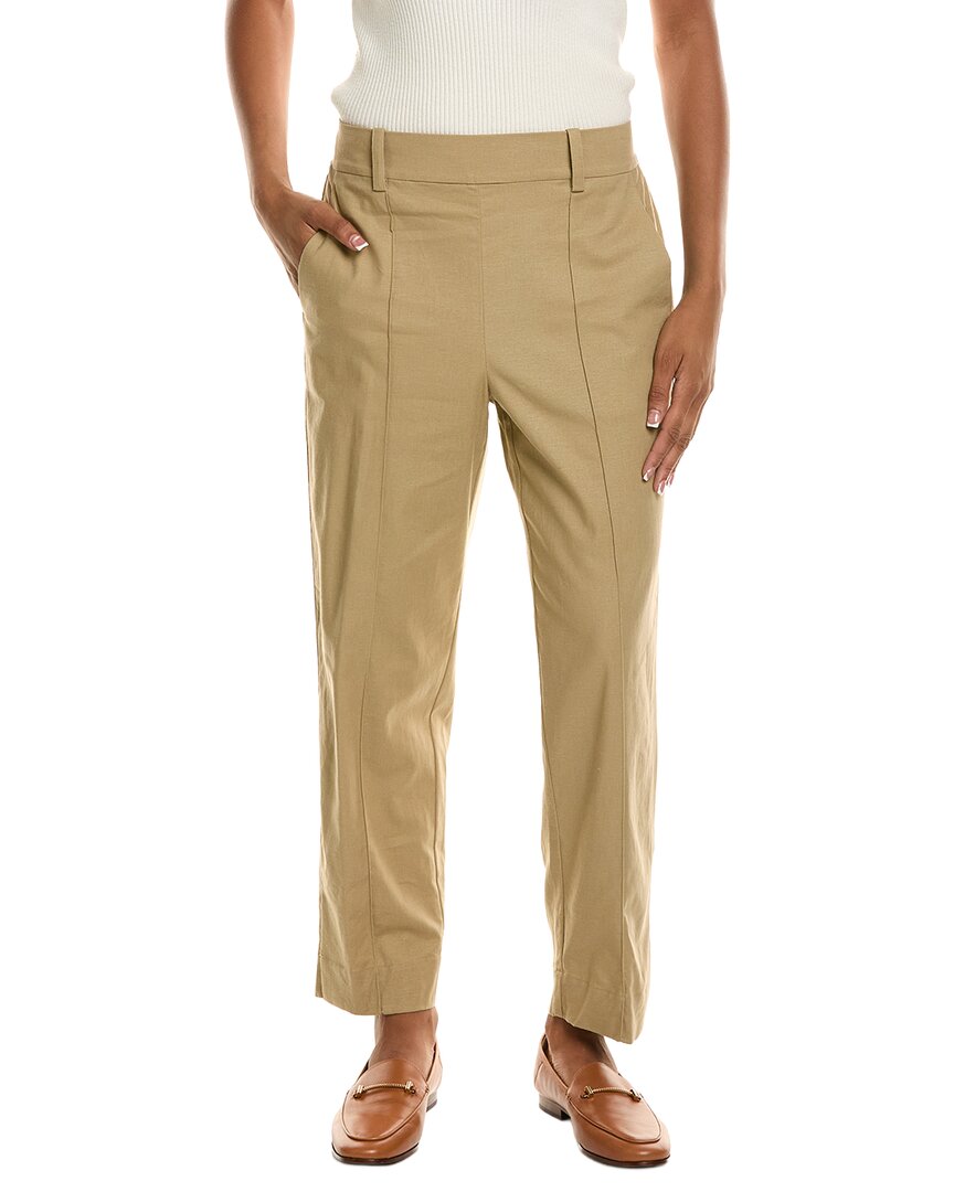 Pantalón de mezcla de lino de tiro medio