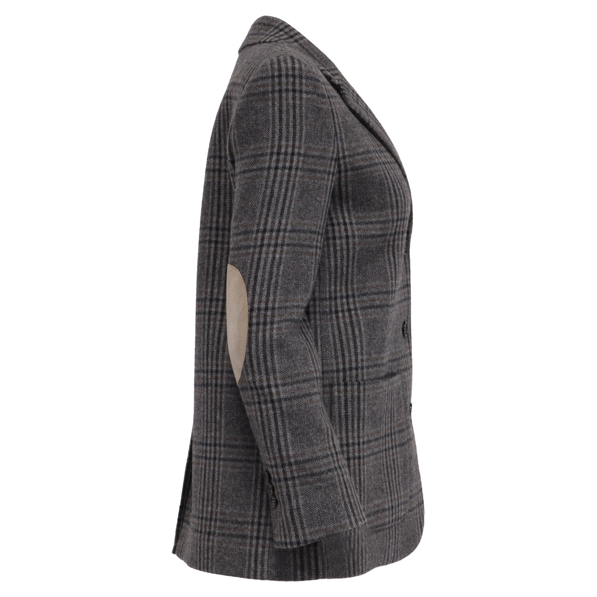 Blazer de lana a cuadros color gris