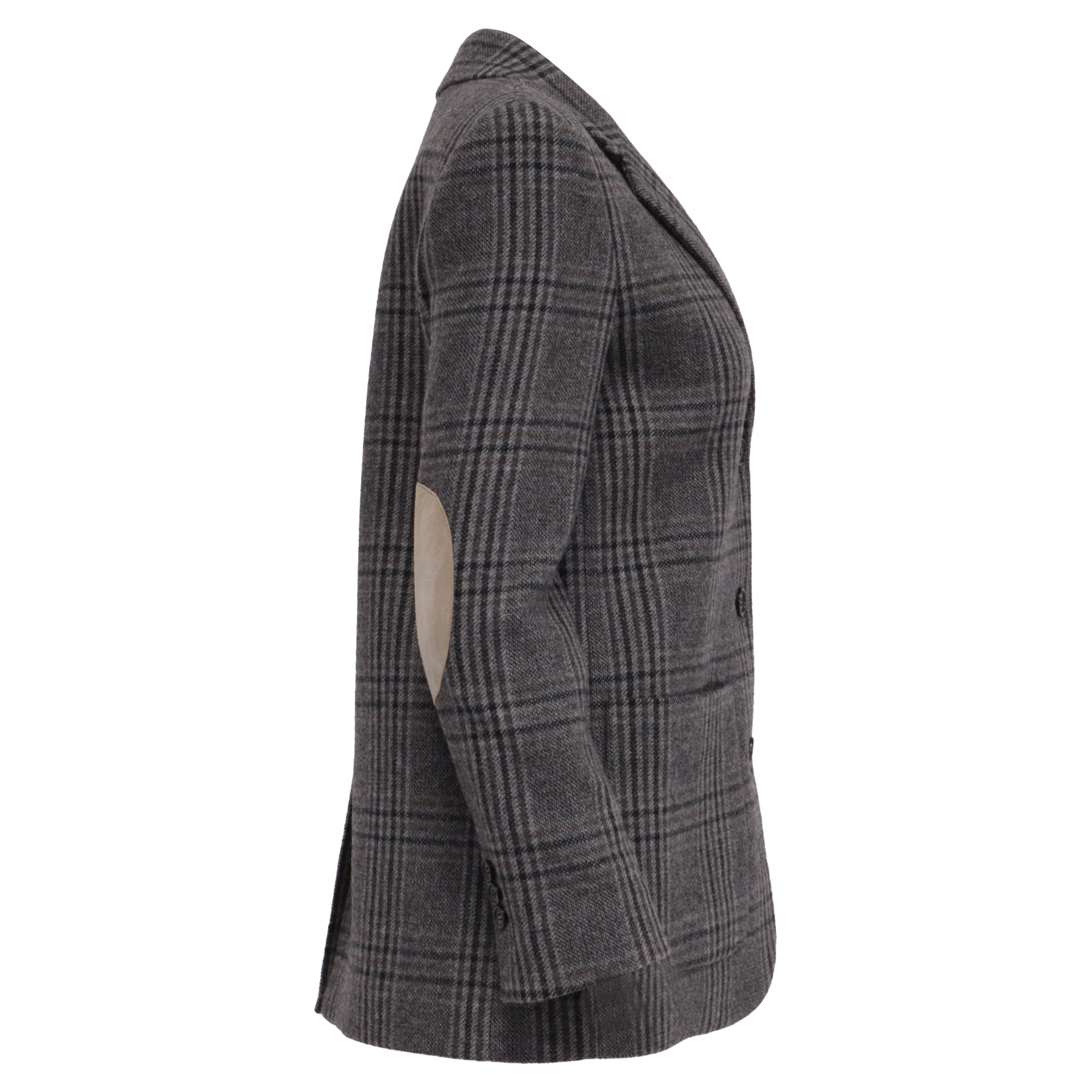Blazer de lana a cuadros color gris