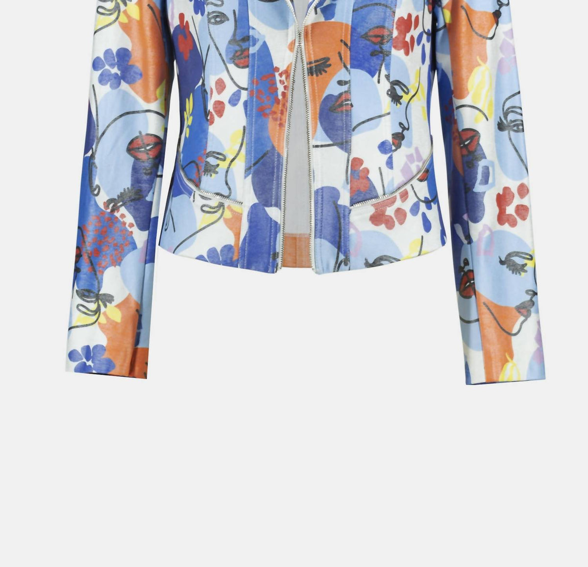 Chaqueta con estampado floral color azul