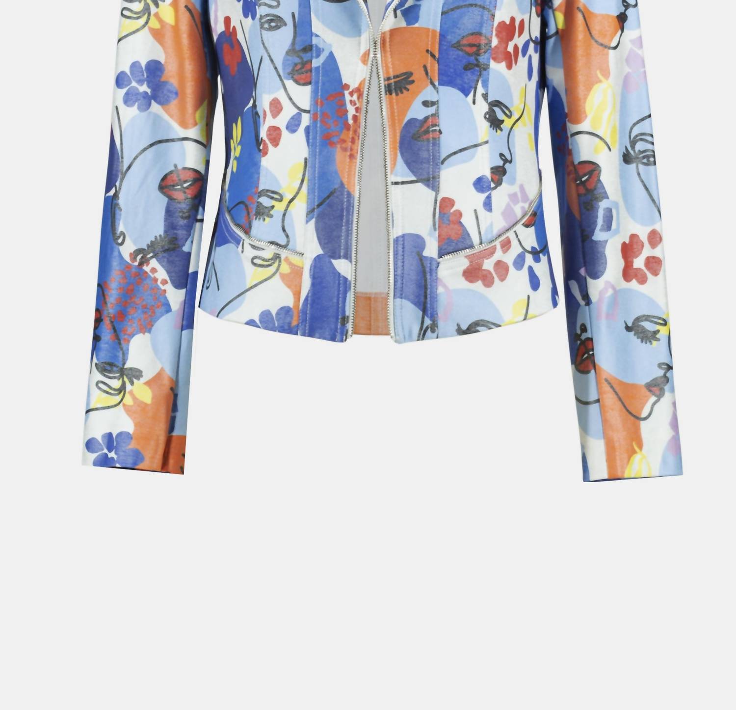 Chaqueta con estampado floral color azul