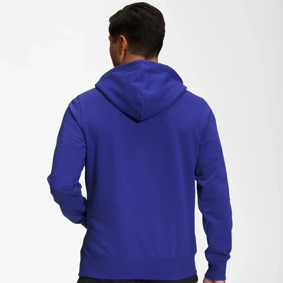 Buzo con capucha de hombre de manga larga color blanco y azul