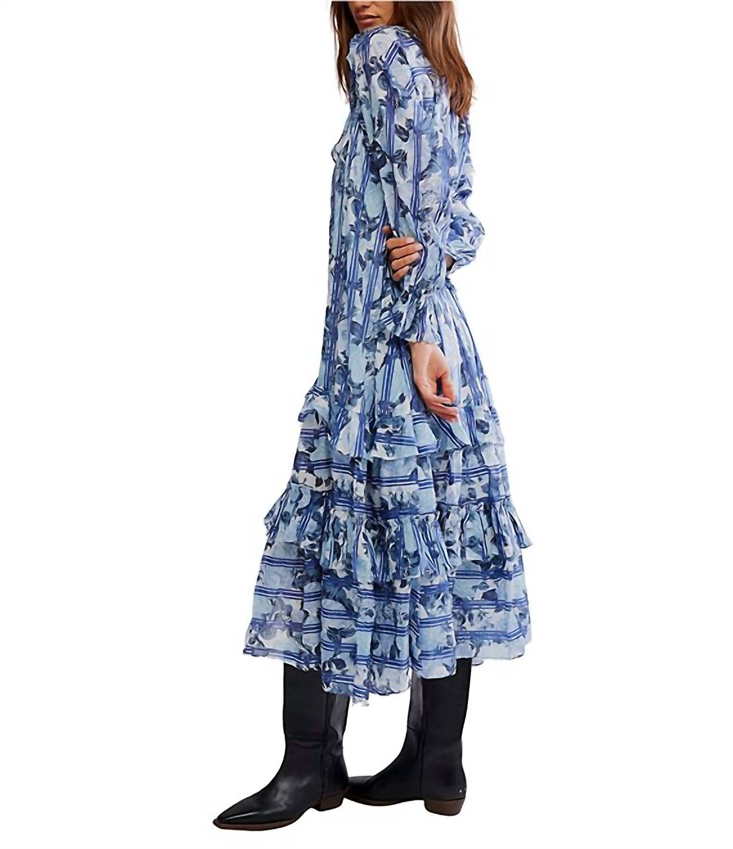 Vestido midi color azul