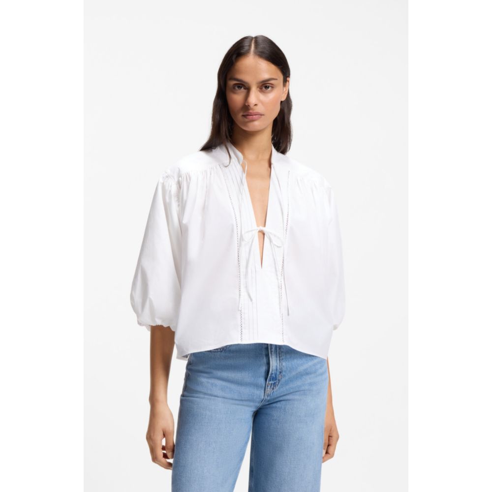 Blusa de algodón de corte amplio