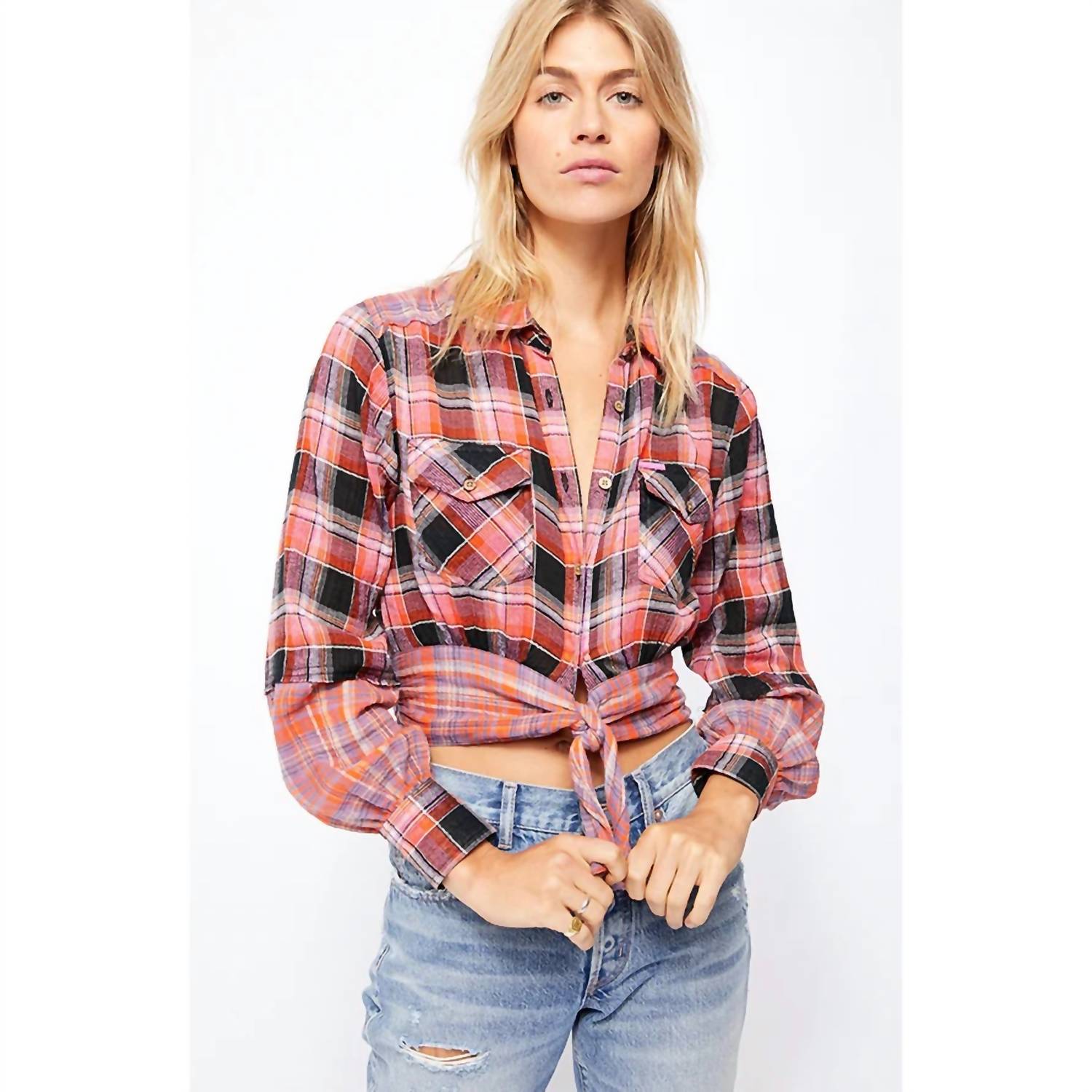 Camisa a cuadros color rojo