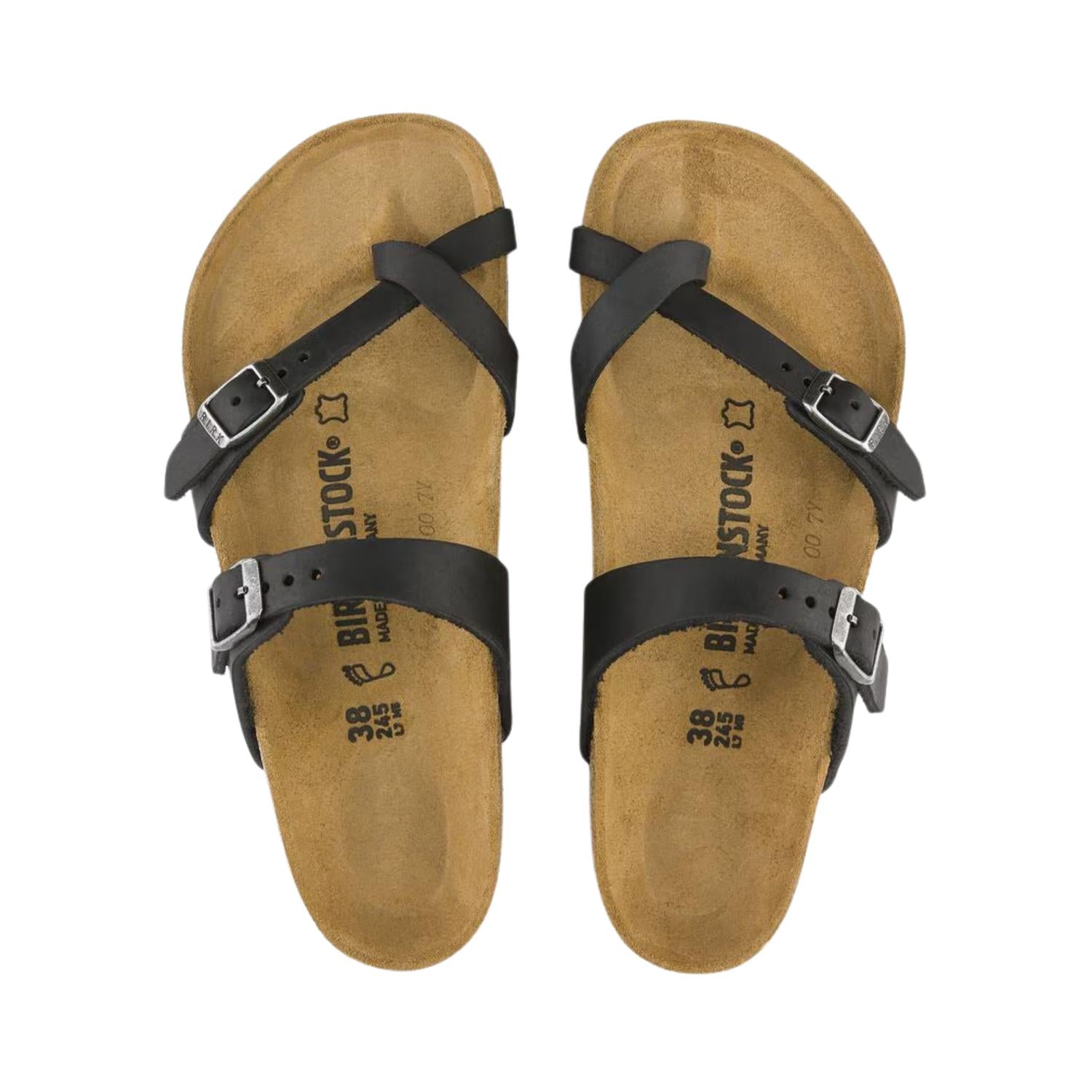 Sandalias de mujer de cuero color negro