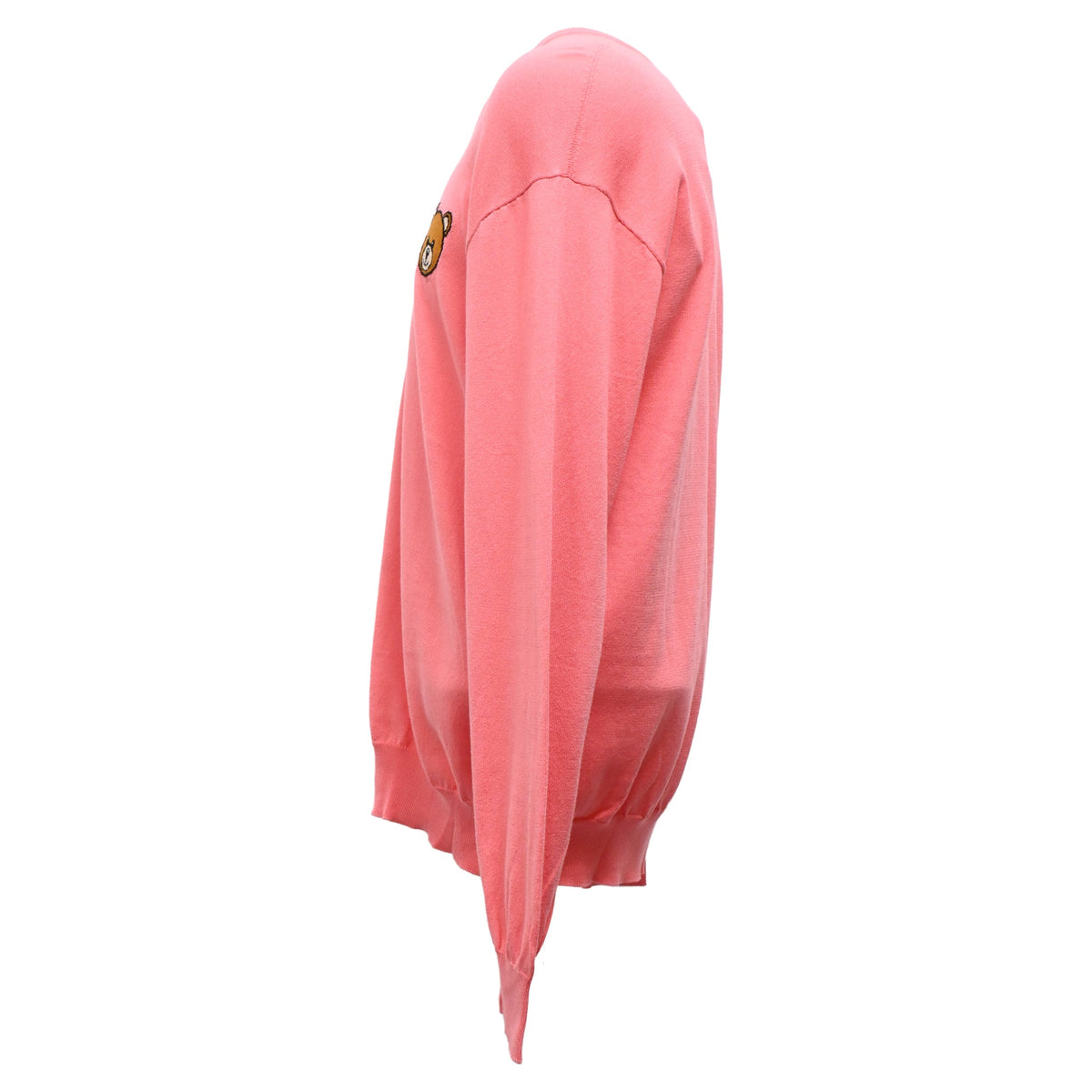 Suéter de algodón con cuello en V color rosado