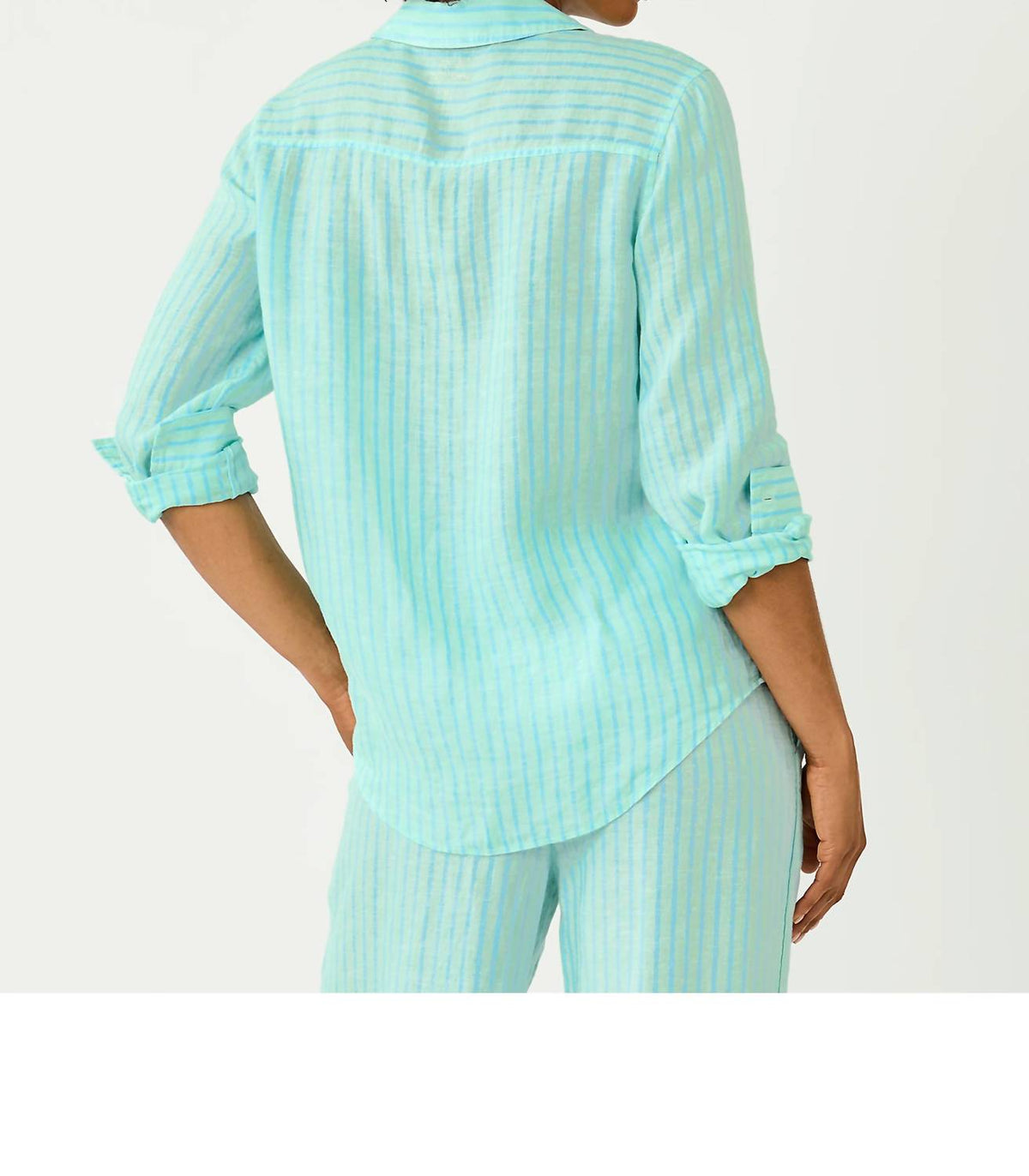 Top a rayas color azul