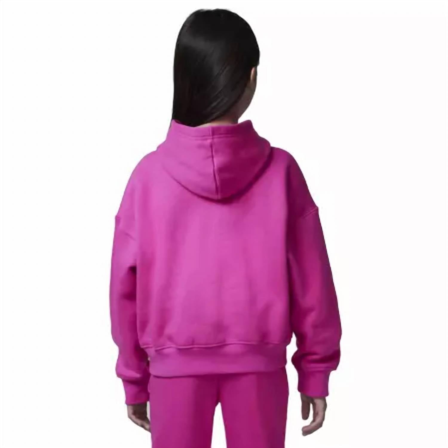 Buzo con capucha para niña color rosado
