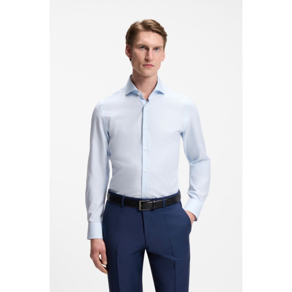 Camisa de mezcla de algodón de corte ajustado