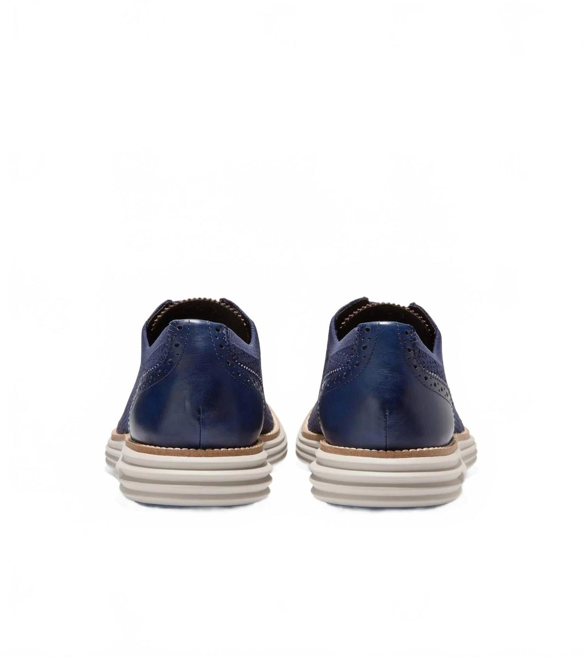 Zapatos de cordones de hombre color azul y café y plateado