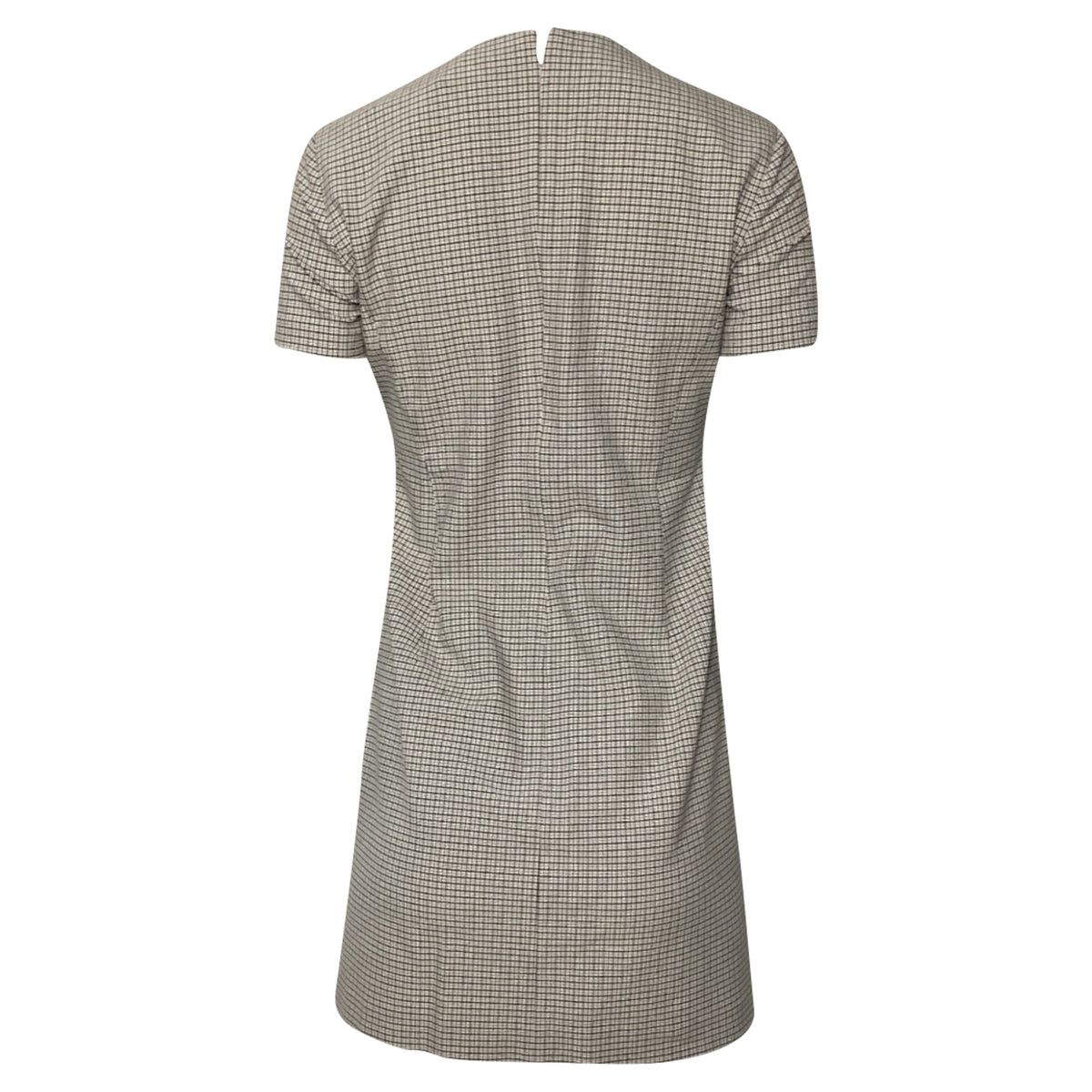 Vestido corto a cuadros color beige