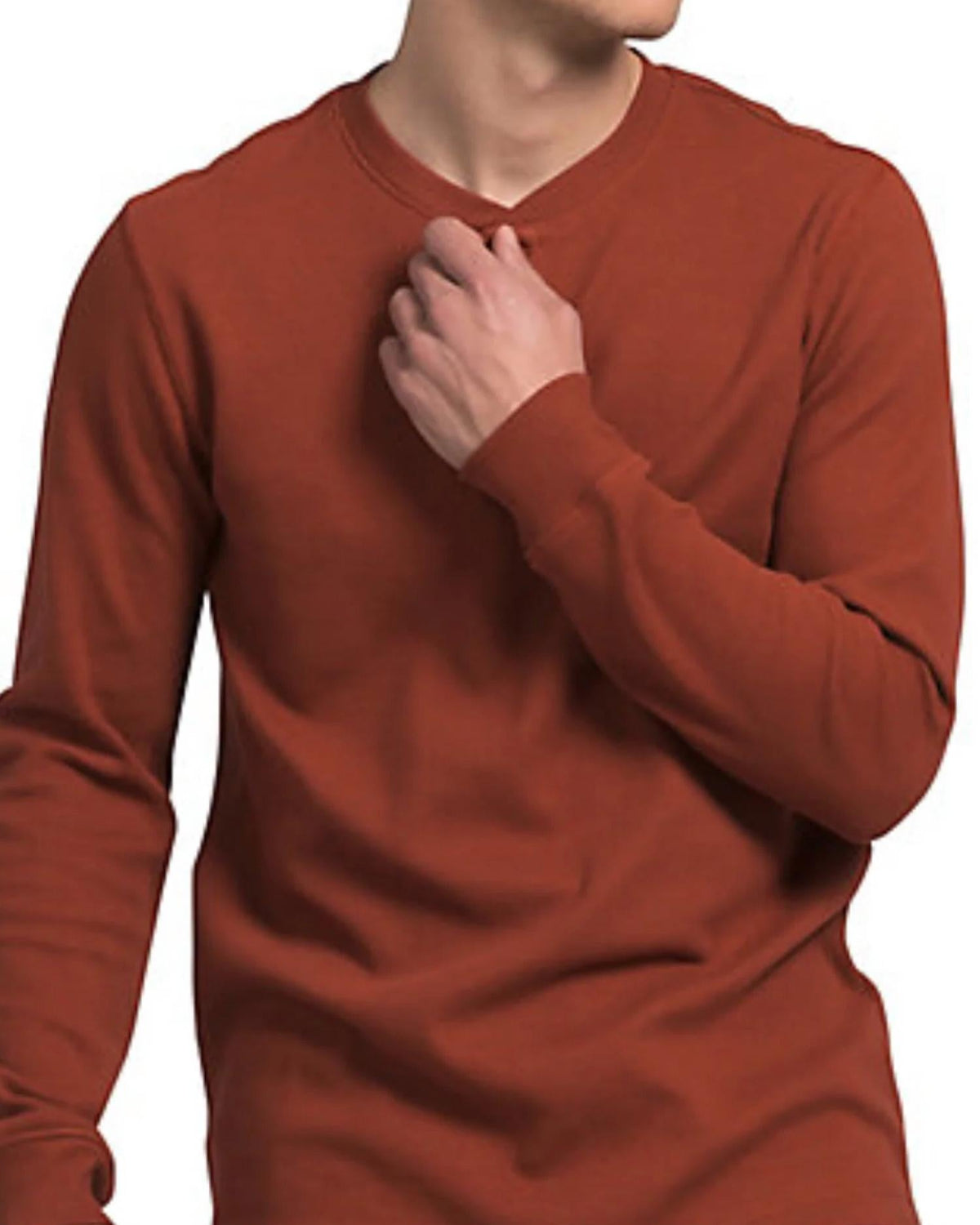 Camiseta con botones de manga larga color café