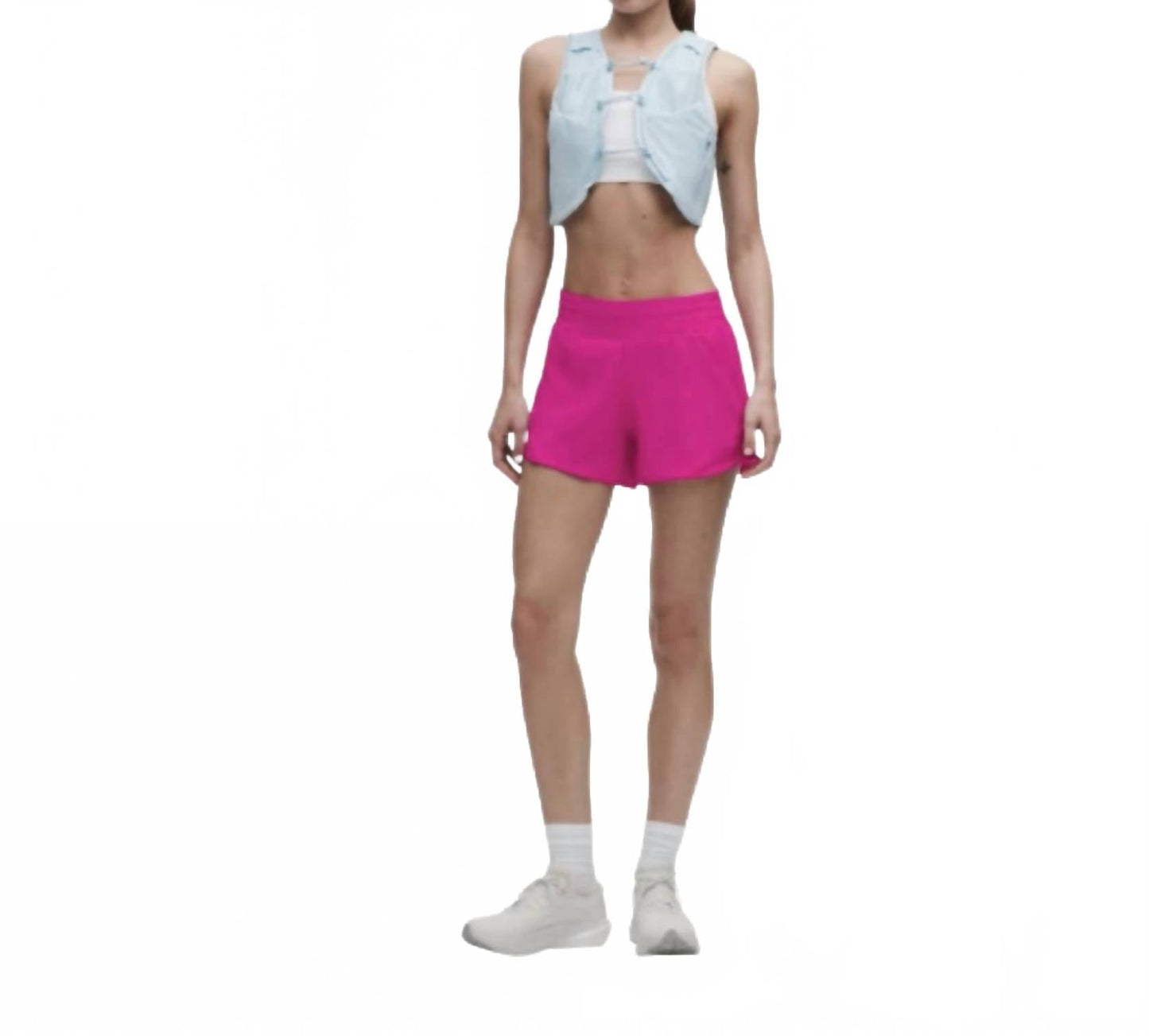 Short de tiro alto color rosado