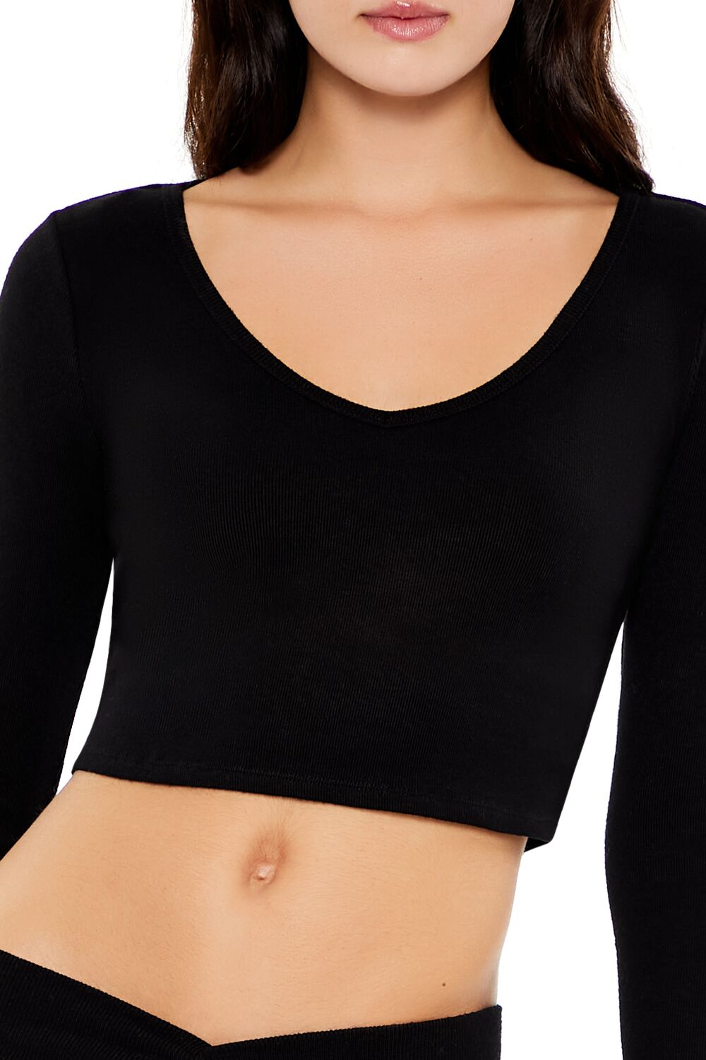 Top de manga larga con cuello en V