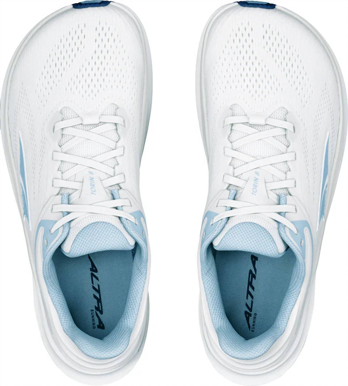 Tenis para correr de mujer color azul claro y blanco