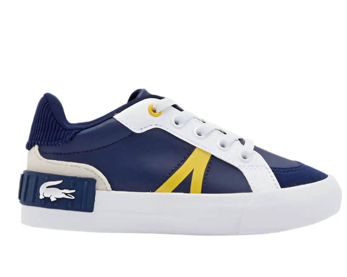 Tenis infantil color azul marino y amarillo