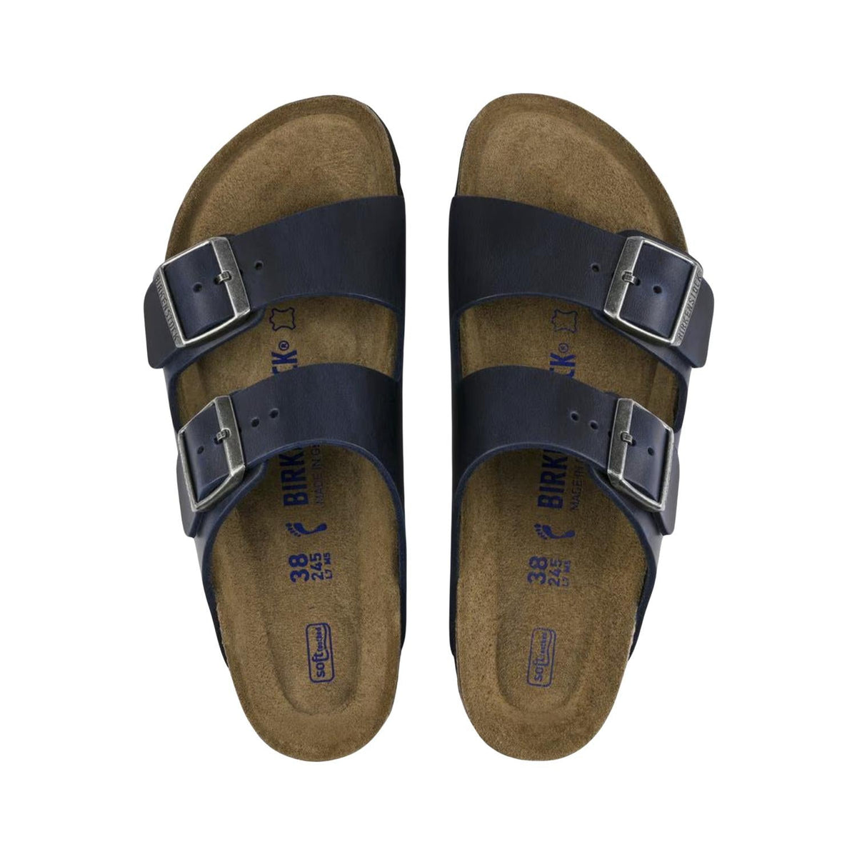 Sandalias unisex de cuero color azul