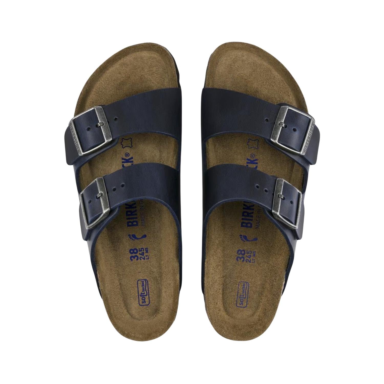 Sandalias unisex de cuero color azul