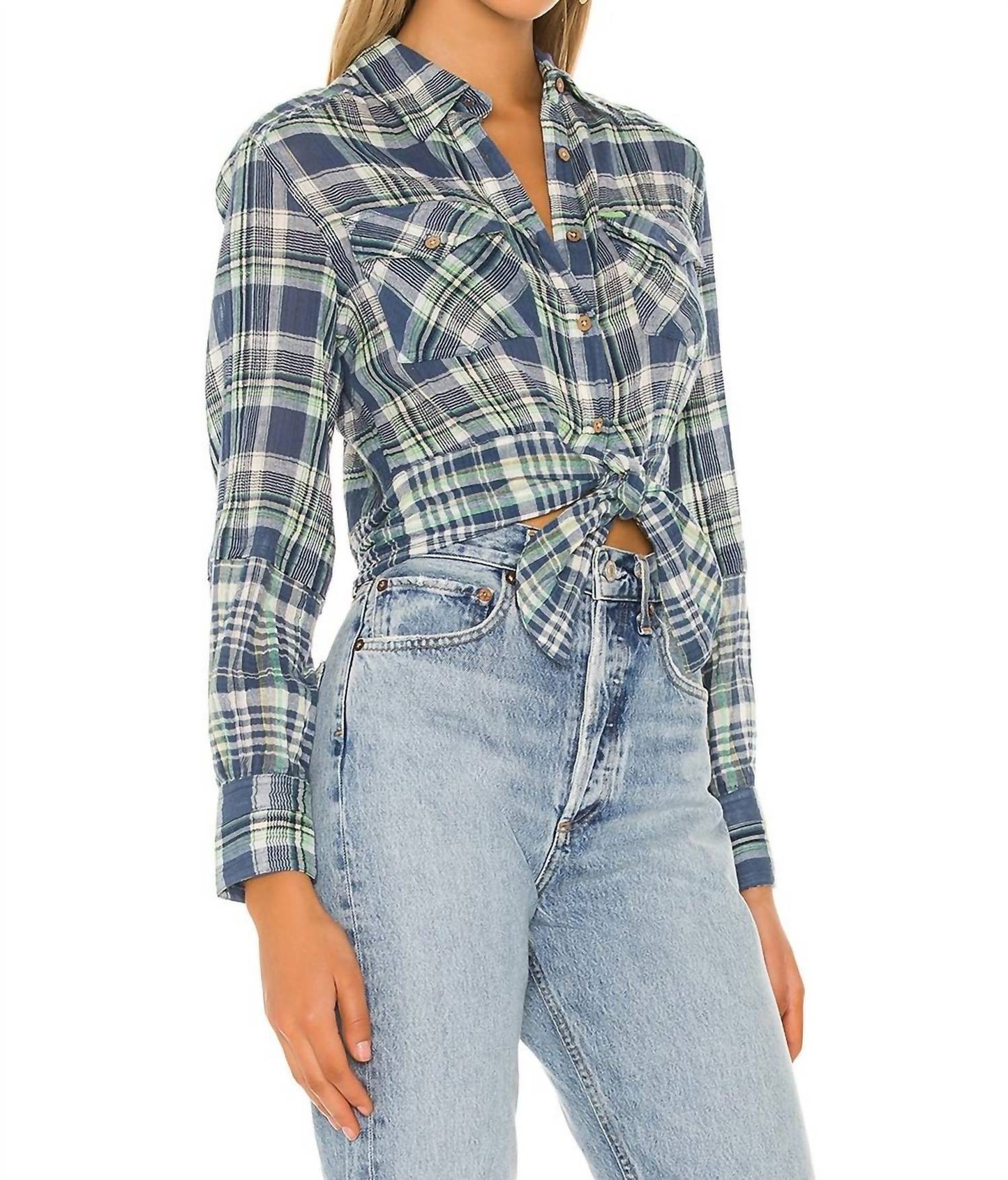 Camisa a cuadros color azul