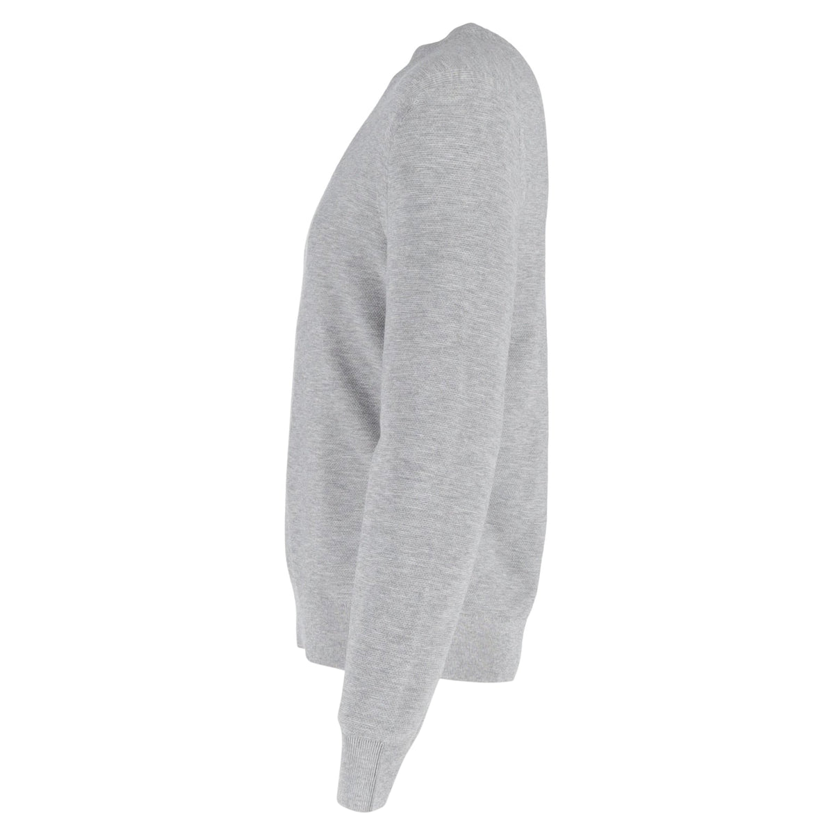 Suéter de algodón con cuello redondo color gris