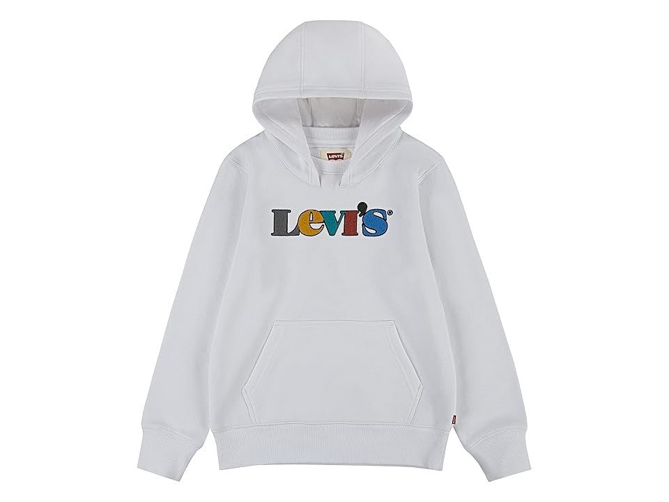 Buzo con capucha para niño de mezcla de algodón de manga larga con estampado color blanco