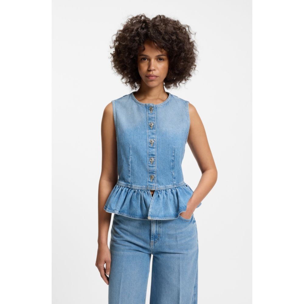 Blusa de mezclilla sin mangas