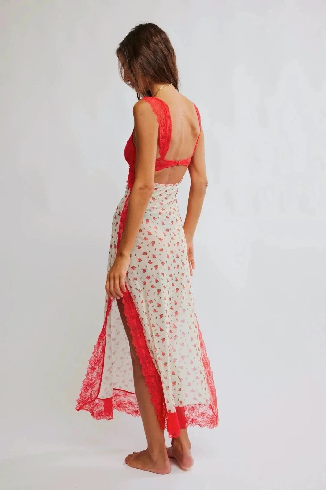 Vestido de mujer largo con estampado floral