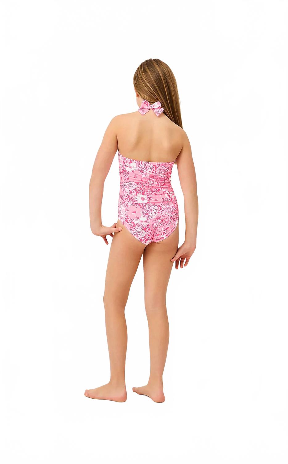 Vestido de baño para niña color rosado