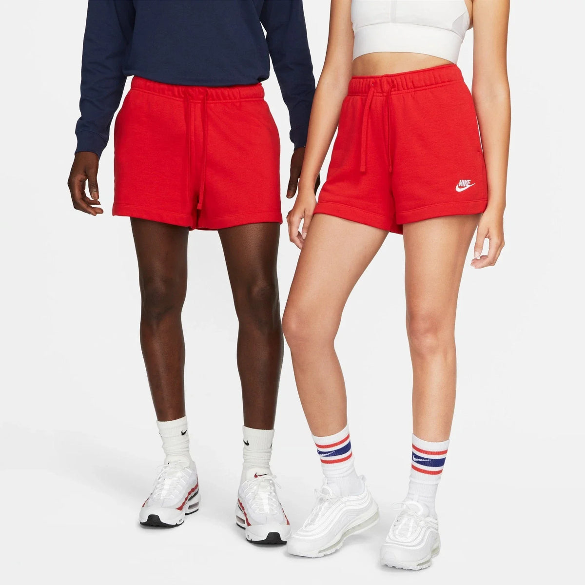 Short de mujer de tiro medio con cintura elástica color rojo