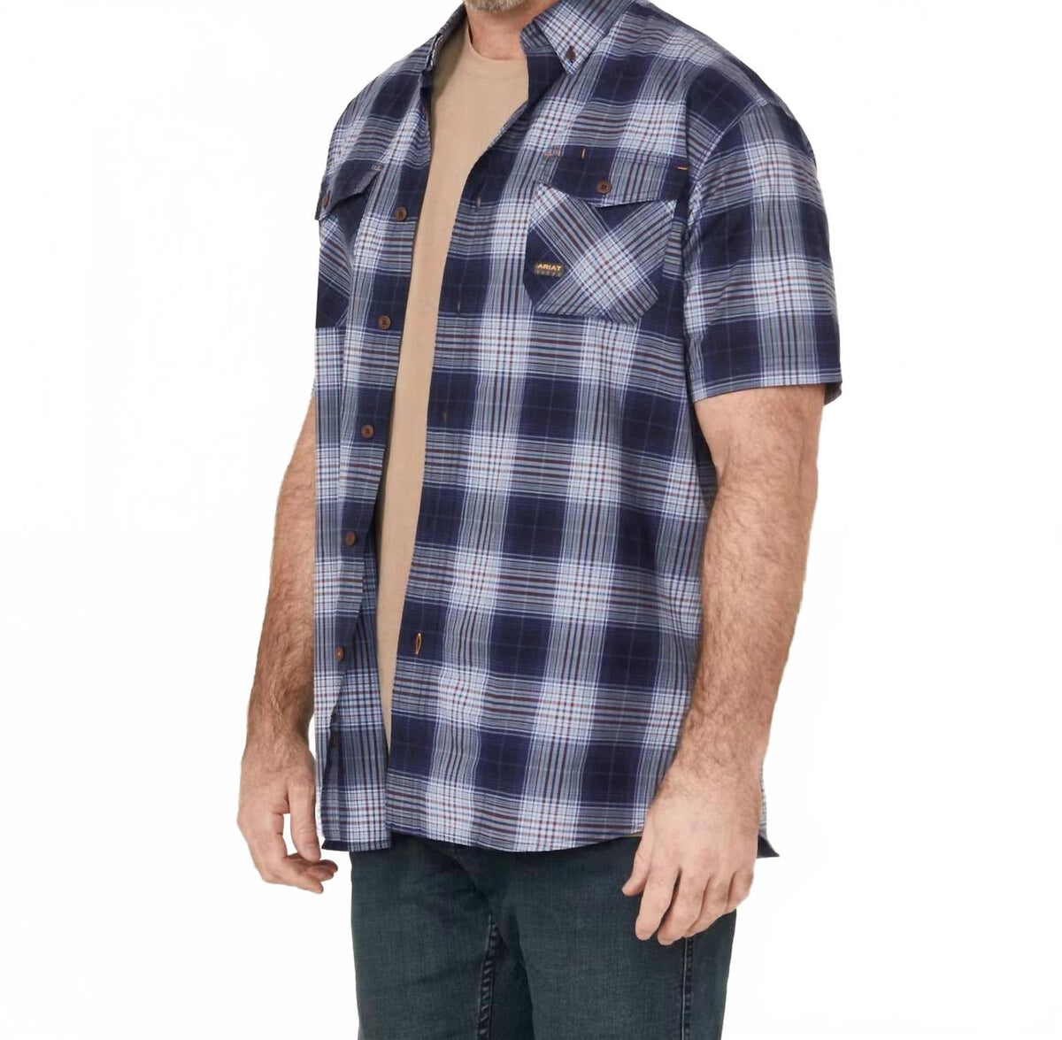 Camisa de manga corta color azul