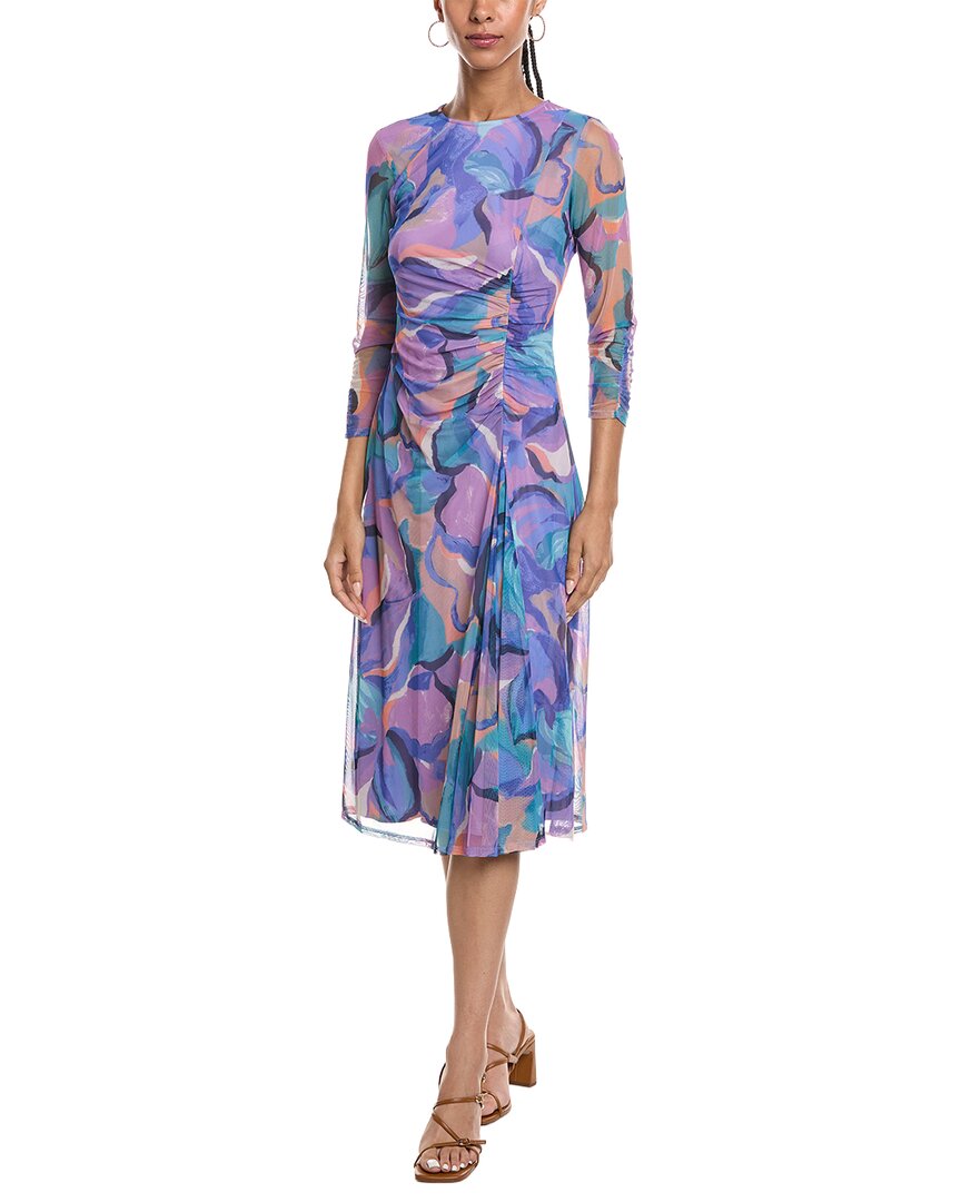 Vestido midi de manga larga con estampado