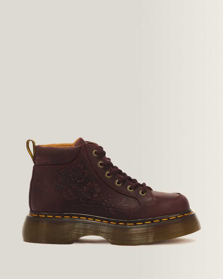 Botas de cuero con estampado floral