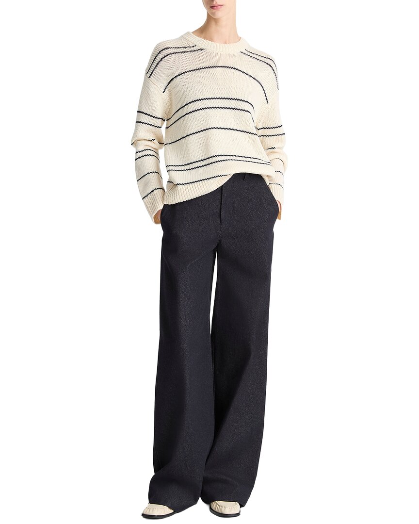 Top con cuello redondo a rayas