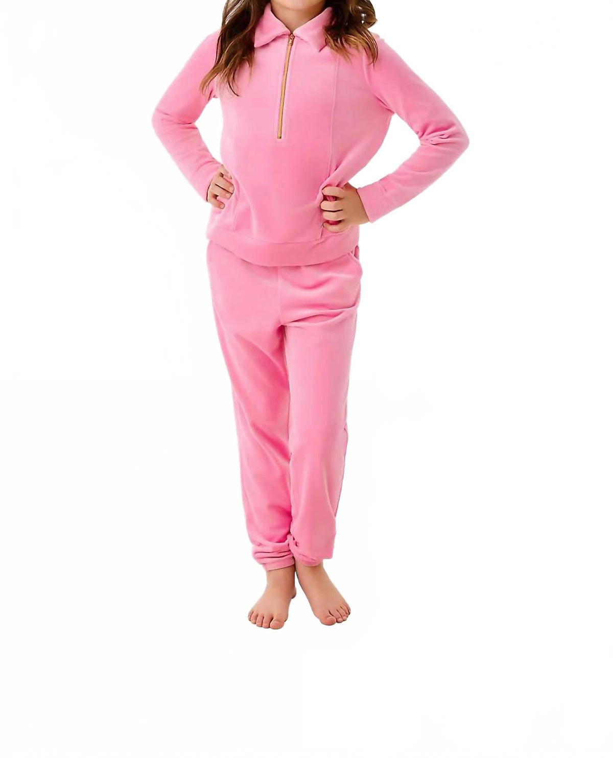 Buzo para niña de terciopelo color rosado