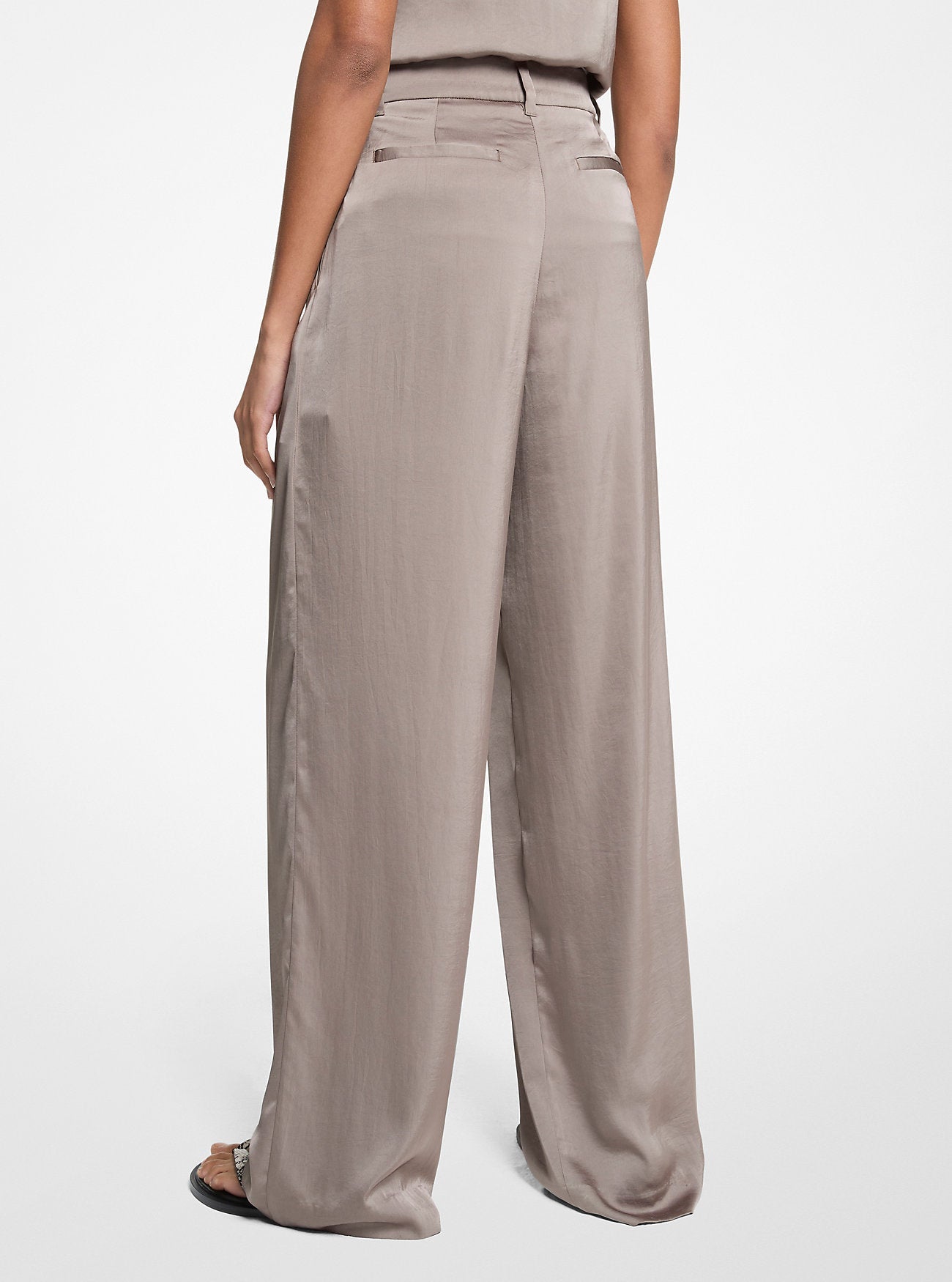 Pantalón de satén de pierna ancha