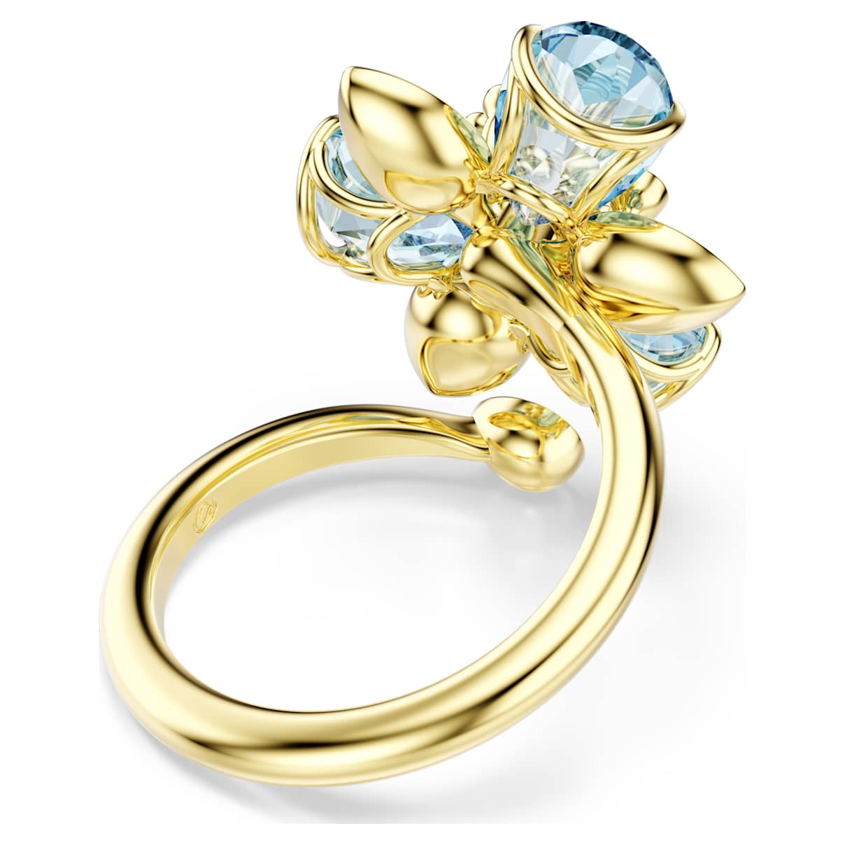 Anillo color azul y dorado