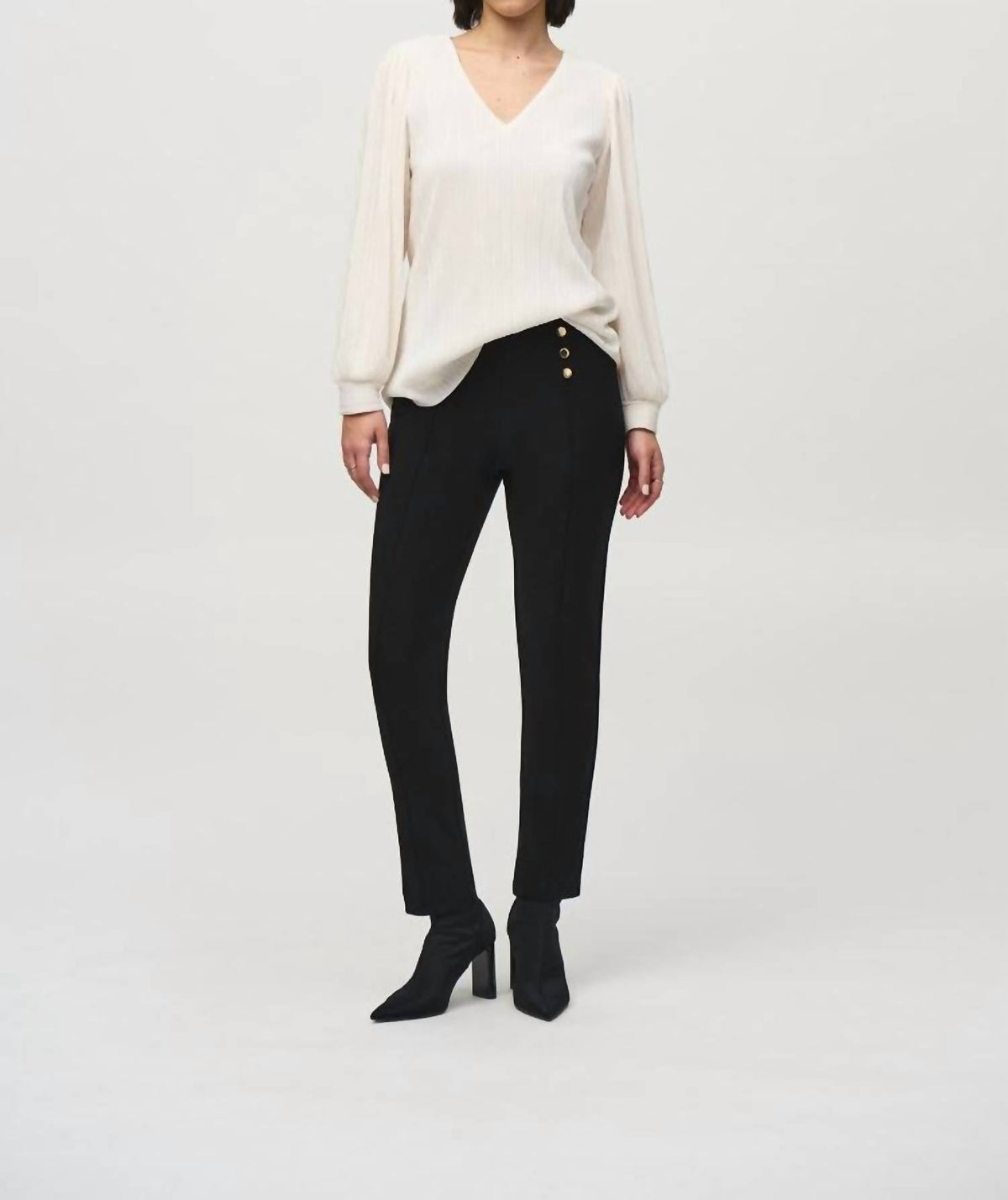 Top con pliegues color blanco