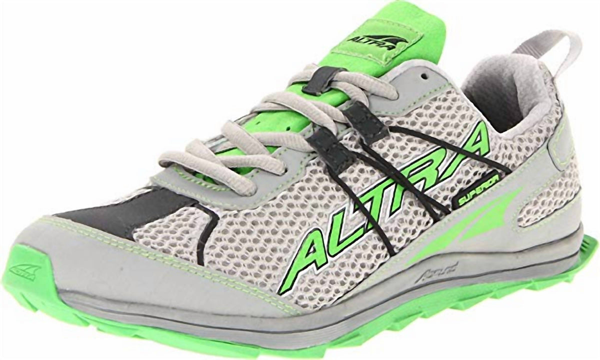 Tenis para correr de mujer color gris claro y verde