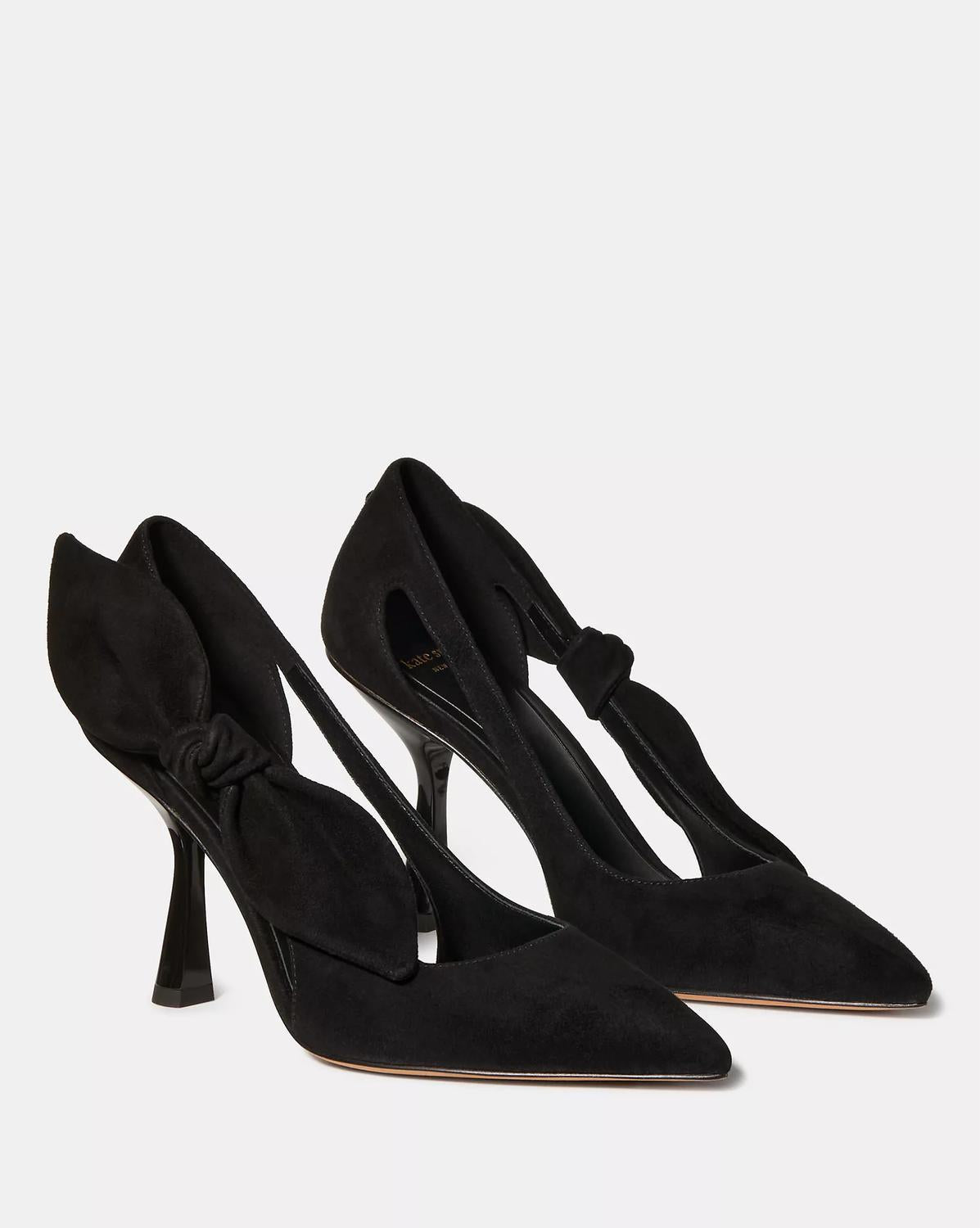 Tacones de mujer de gamuza color negro