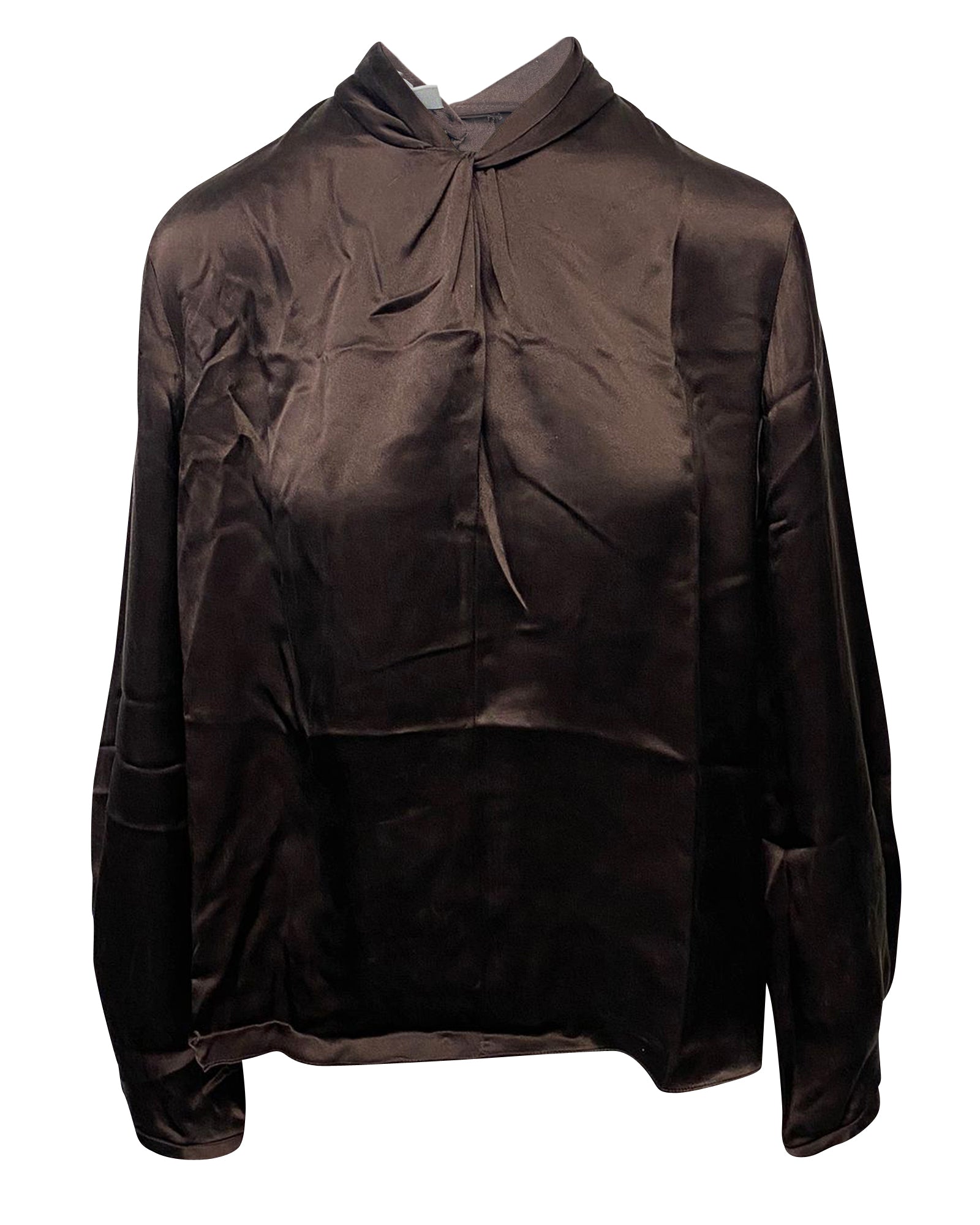Blusa de seda color café