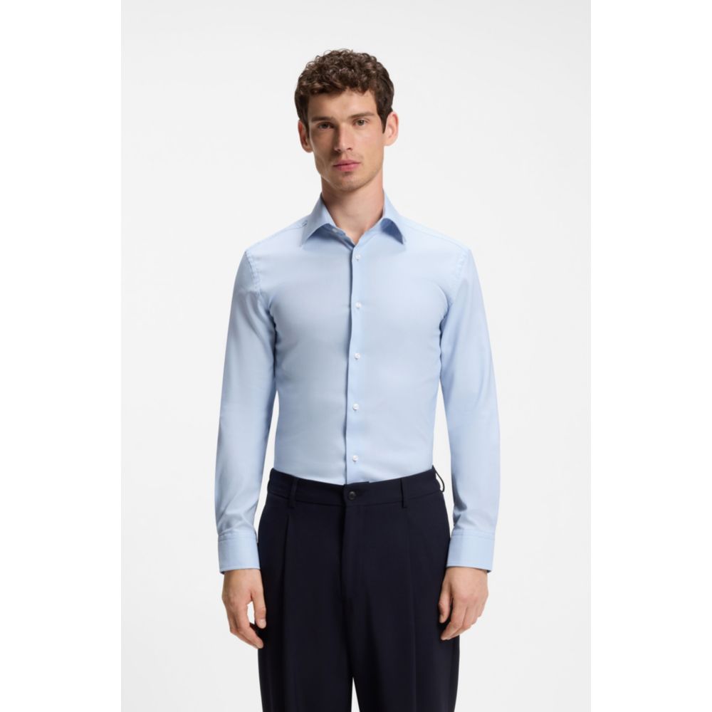 Camisa de mezcla de algodón de corte ajustado