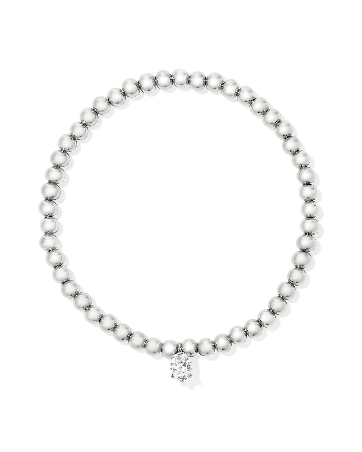 Pulsera color blanco y plateado