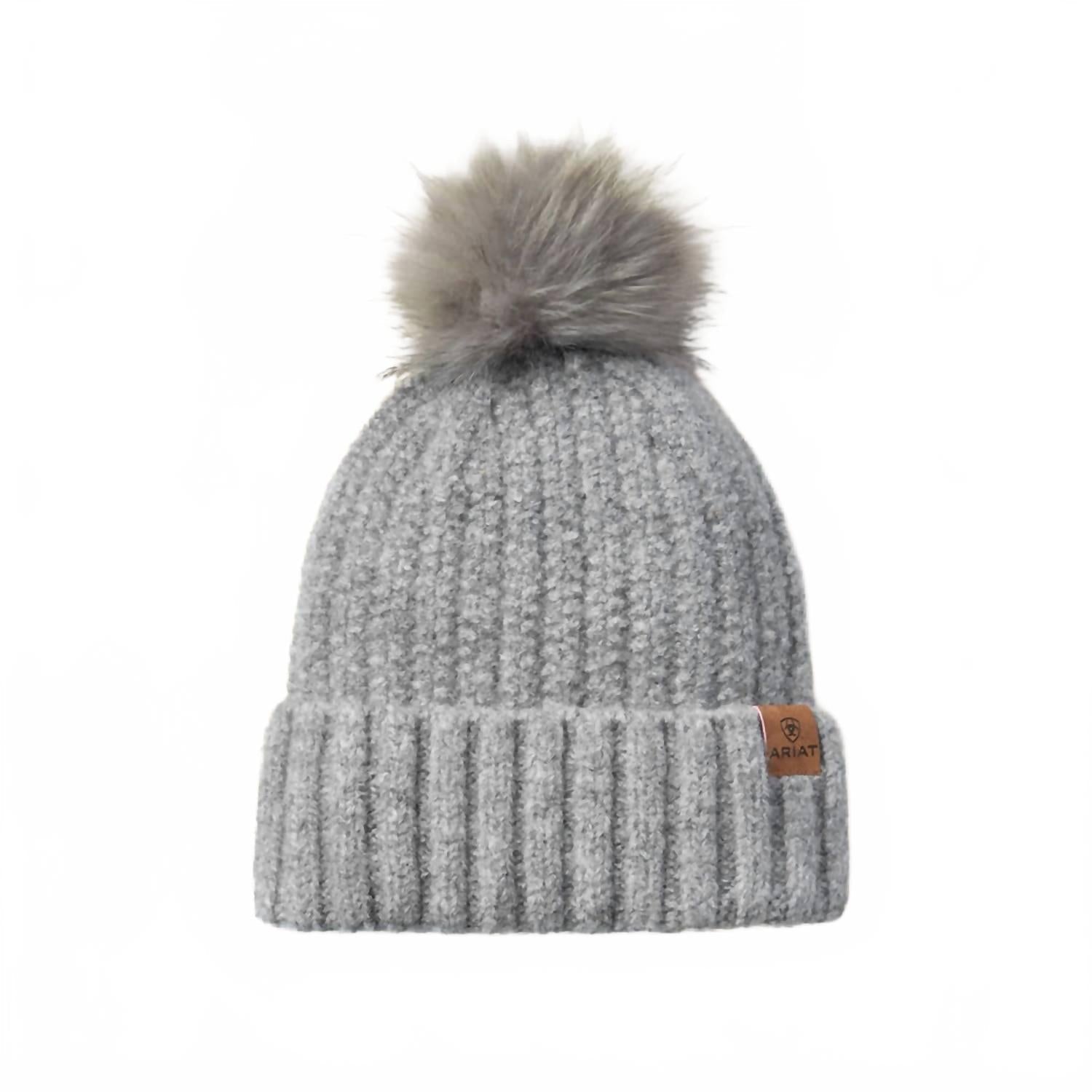 Gorro tejido de mujer color gris